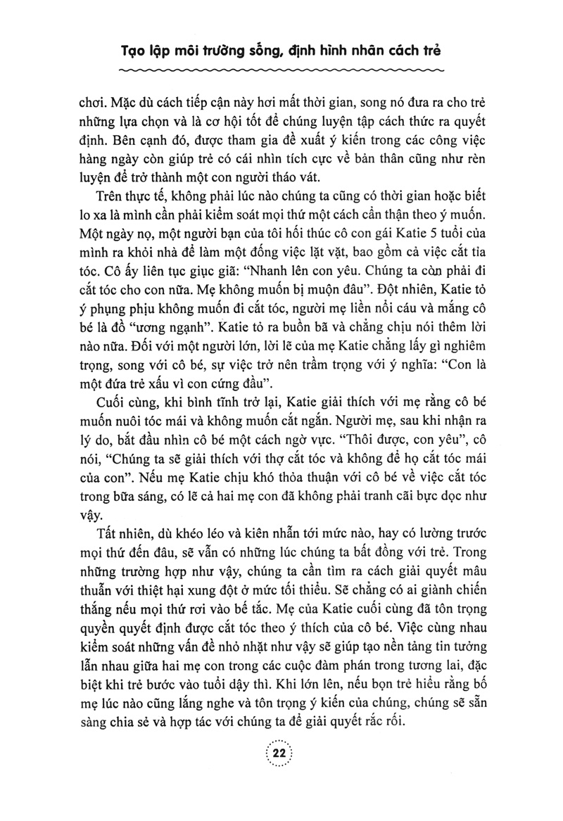 tạo lập môi trường sống định hình nhân cách trẻ