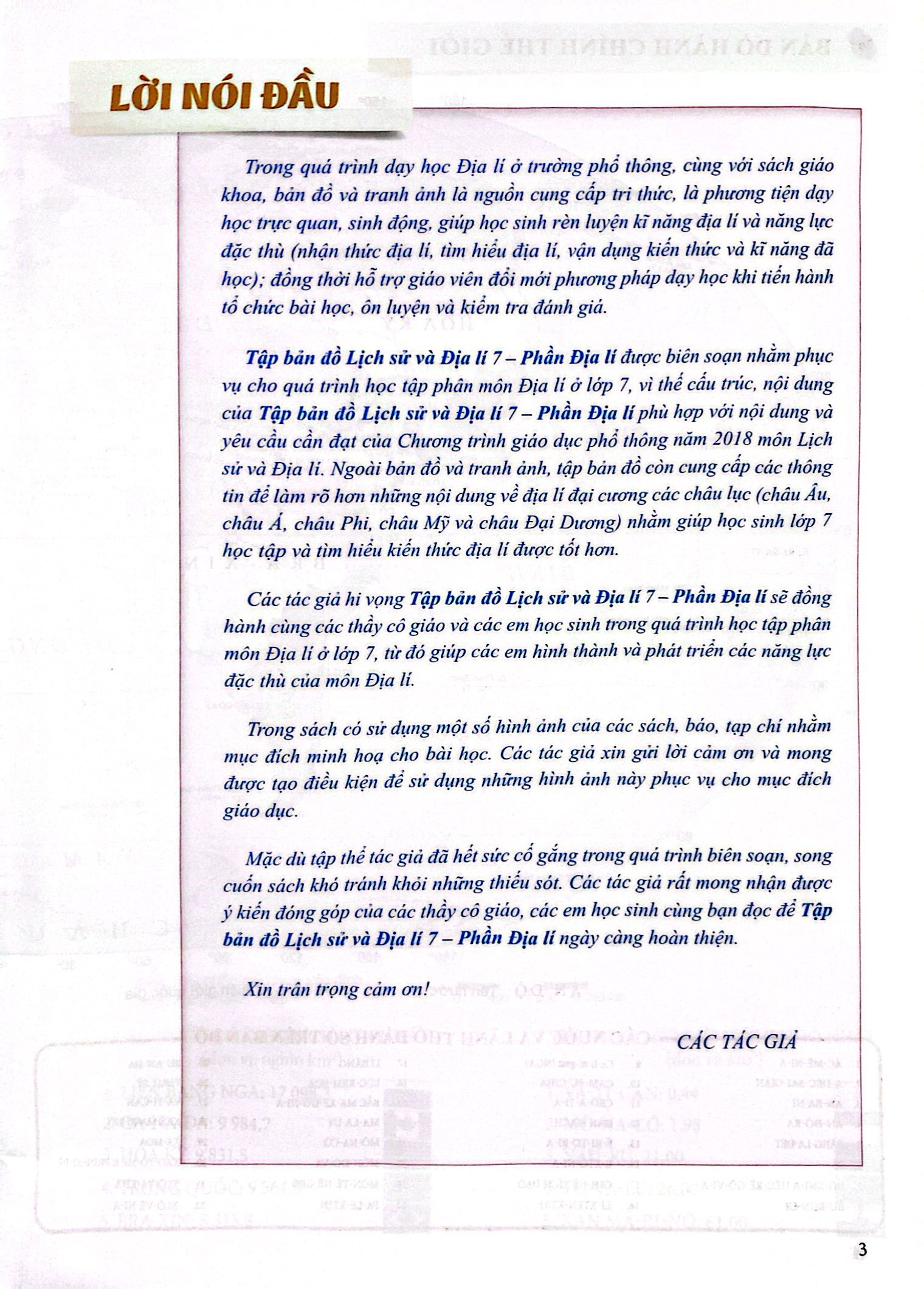 tập bản đồ lịch sử và địa lí 7 - phần địa lí (theo chương trình giáo dục phổ thông 2018)