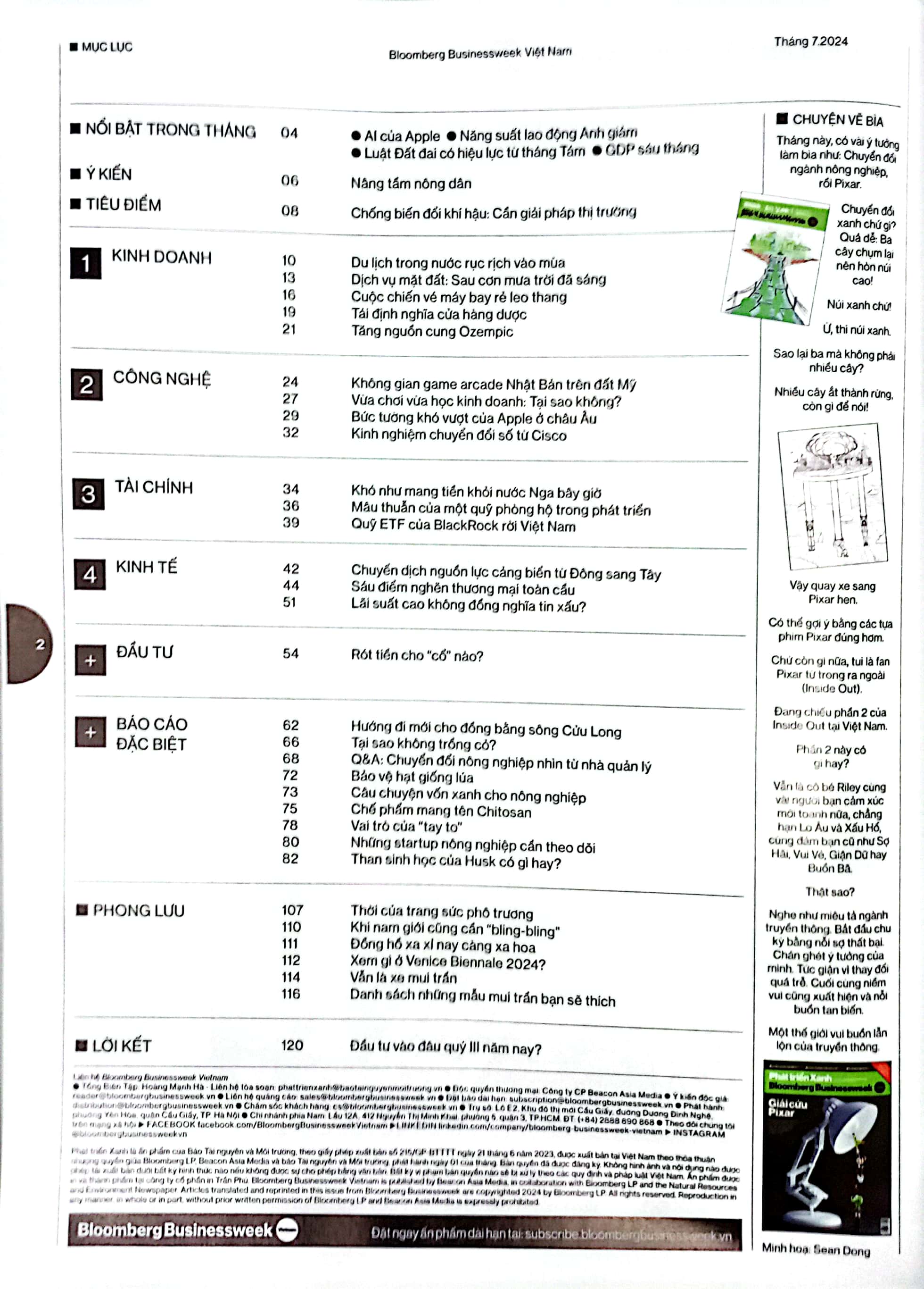 tạp chí blooberg businessweek việt nam - số tháng 7/2024 - giải cứu pixar