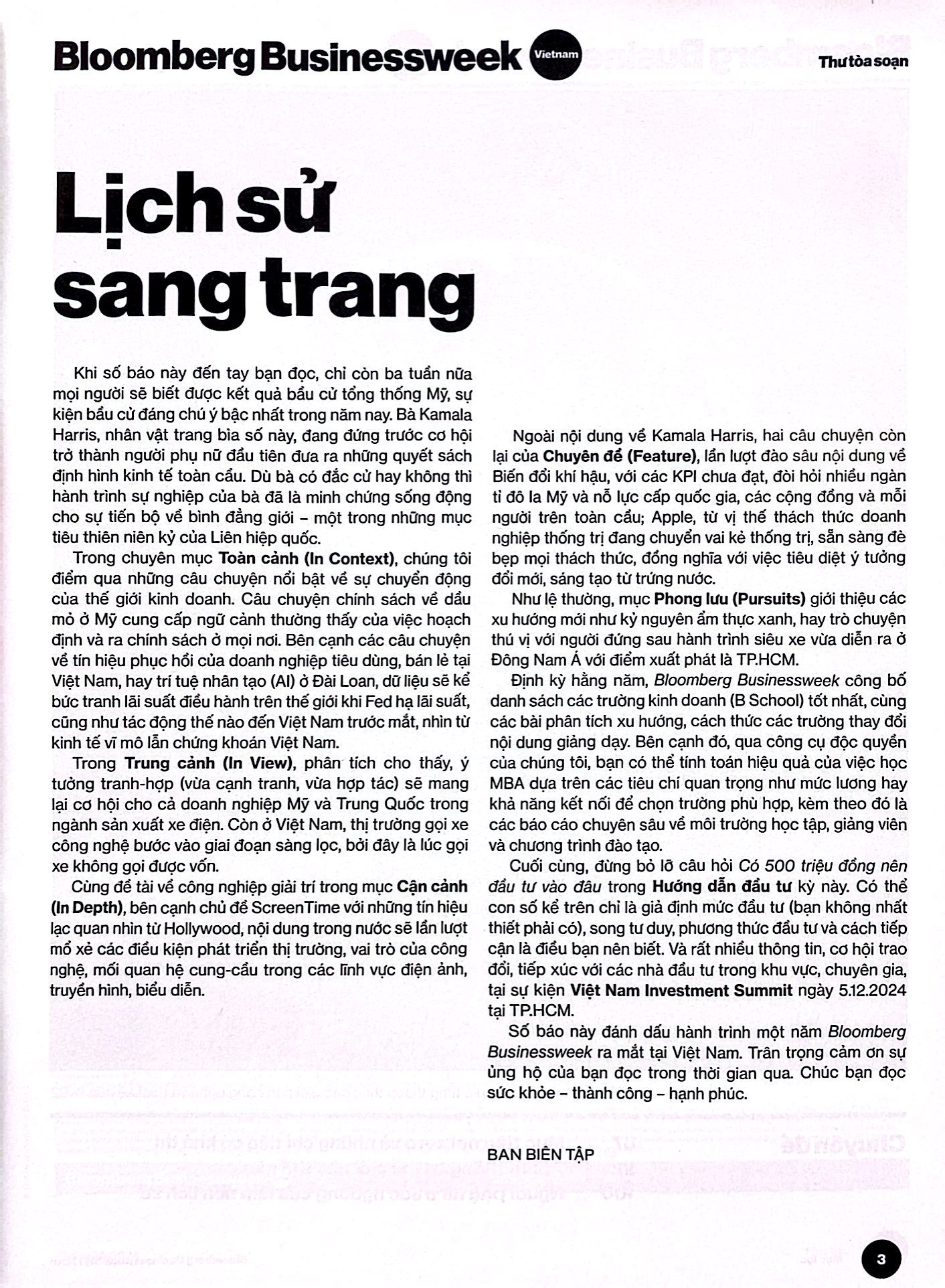 tạp chí phát triển xanh bloomberg businessweek việt nam - số tháng 10/2024 - đánh dấu hành trình một năm ra mắt tại việt nam