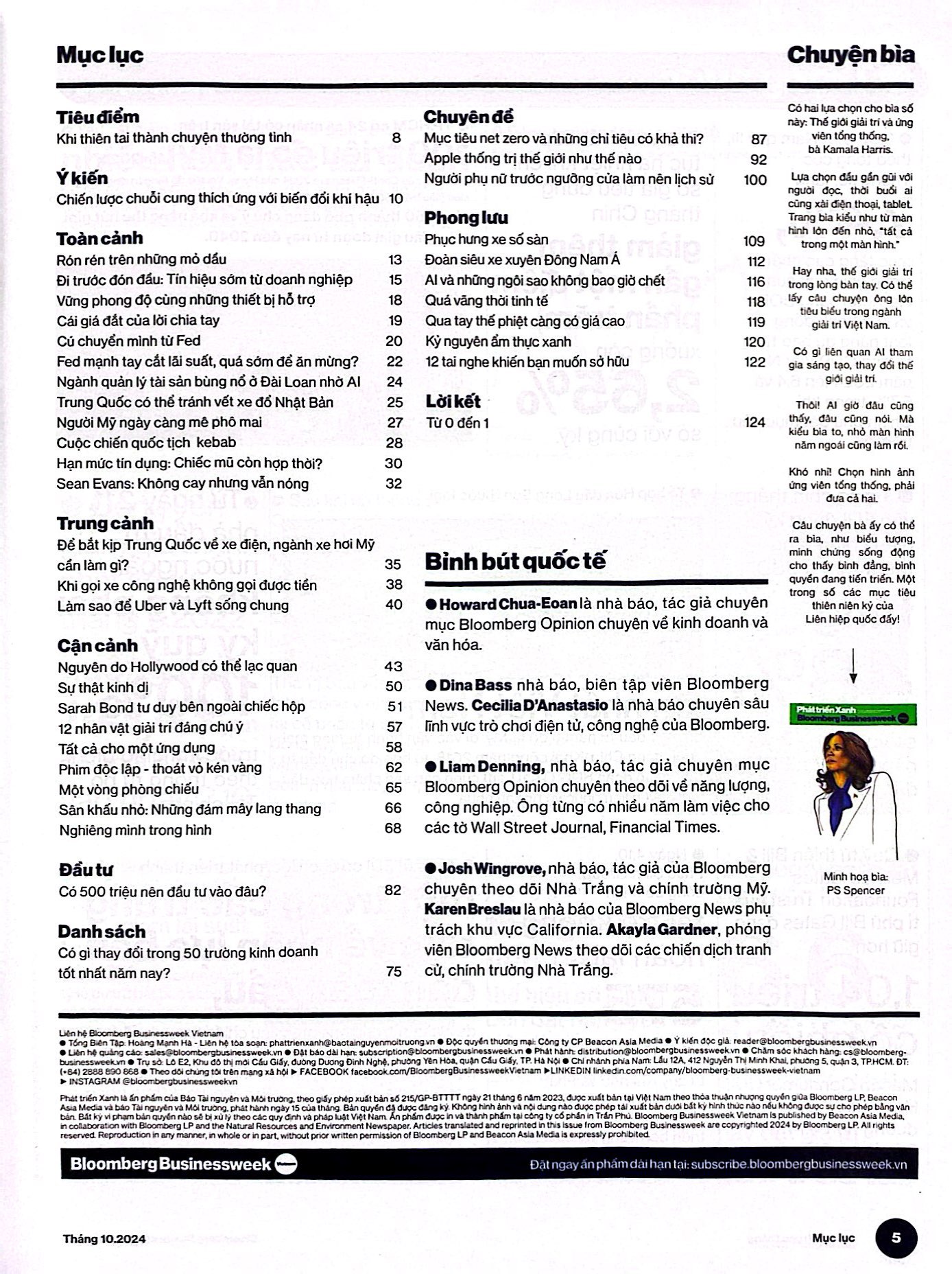 tạp chí phát triển xanh bloomberg businessweek việt nam - số tháng 10/2024 - đánh dấu hành trình một năm ra mắt tại việt nam