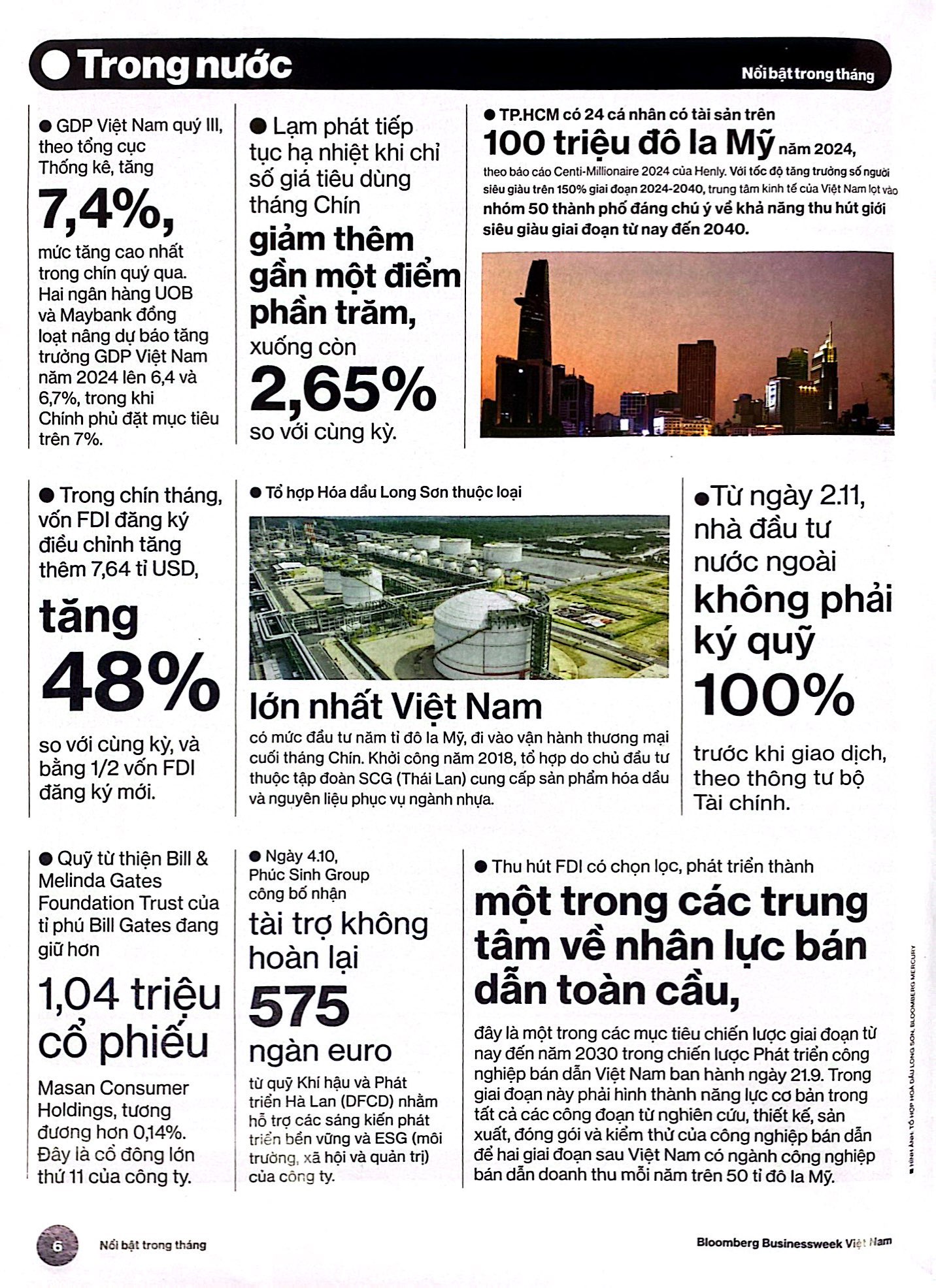 tạp chí phát triển xanh bloomberg businessweek việt nam - số tháng 10/2024 - đánh dấu hành trình một năm ra mắt tại việt nam