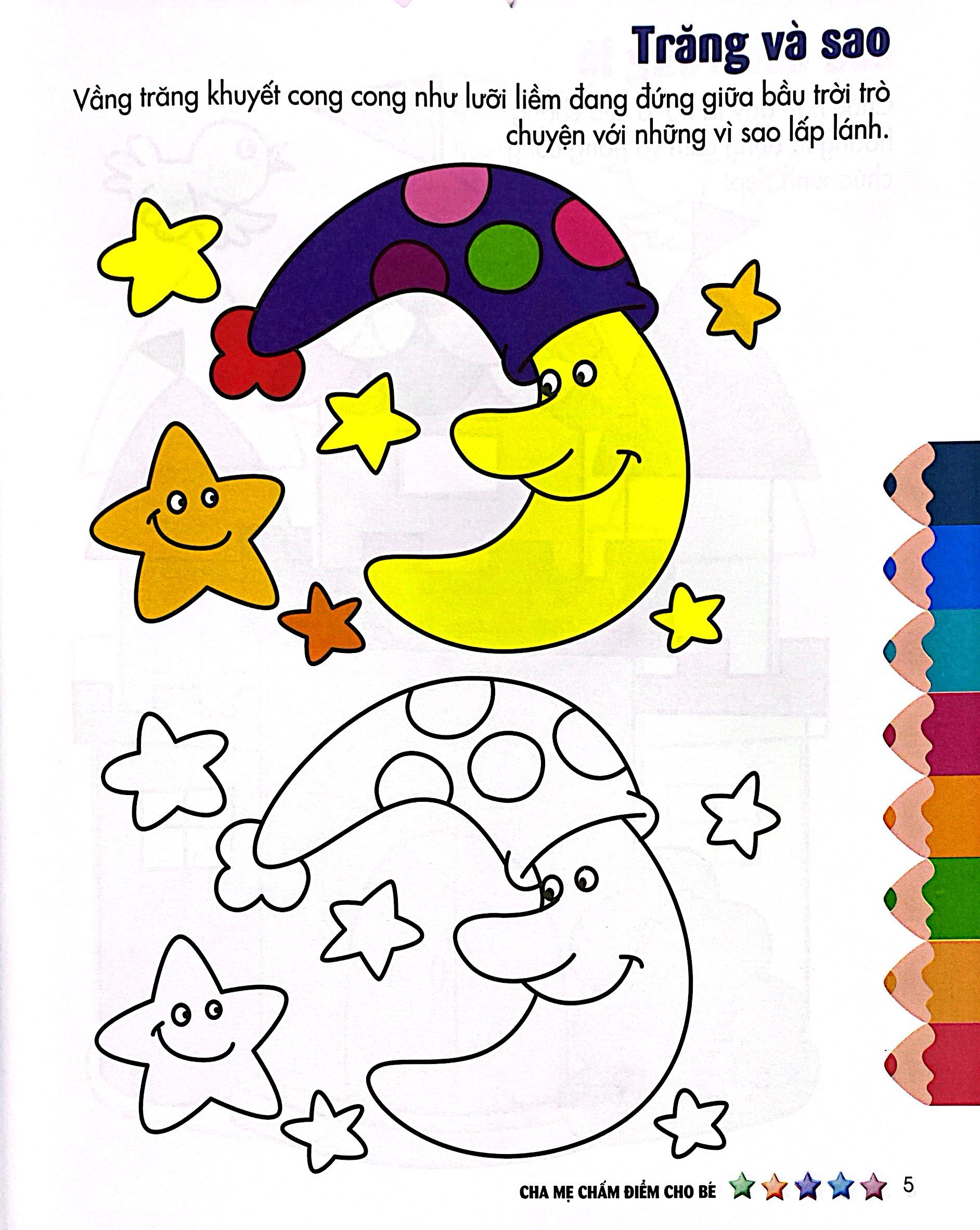 tập sách tô màu đầu tiên của bé - cuộc sống muôn màu - tô màu và dán hình - tập 5