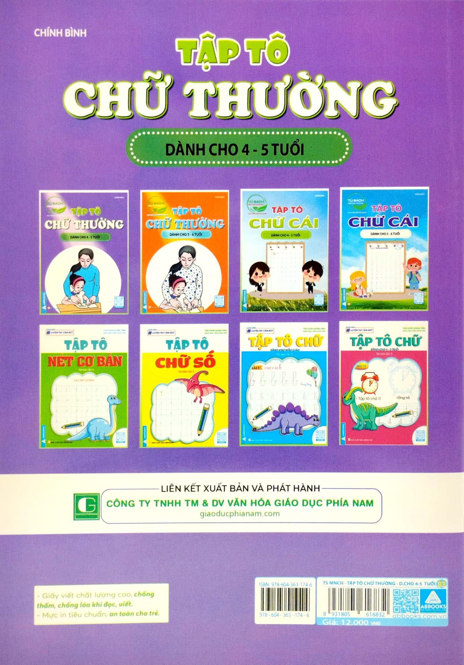 tập tô chữ thường dành cho 4-5 tuổi (tủ sách mầm non chăm học)