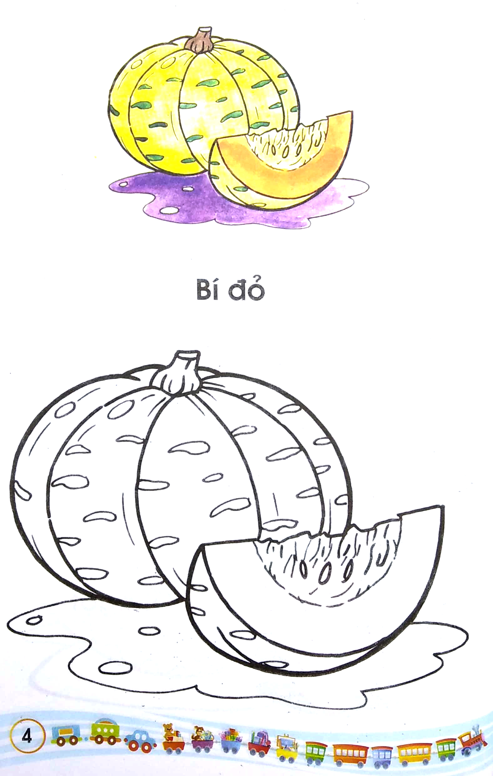 tập tô màu - các loại rau quả