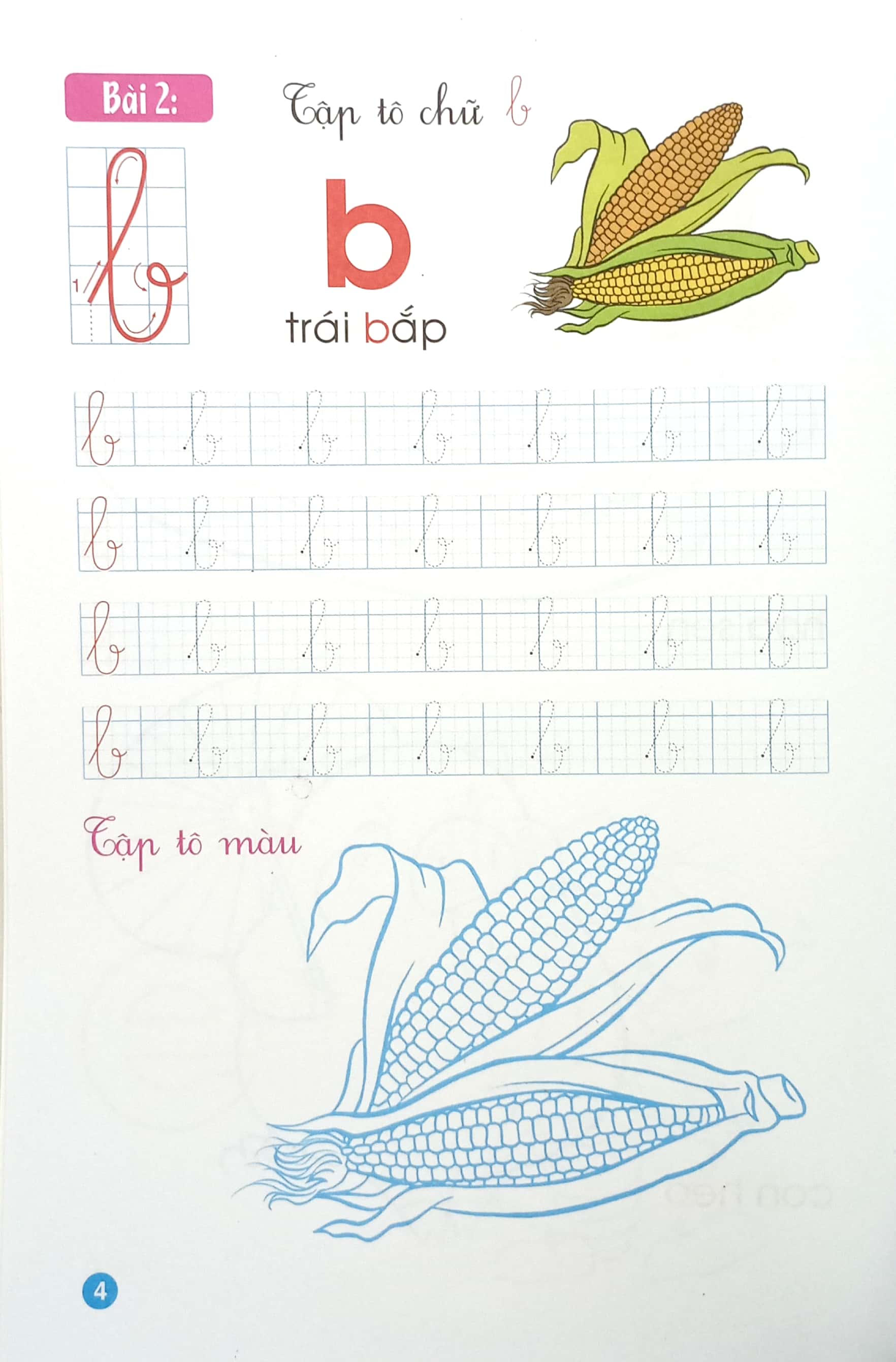 tập tô mẫu giáo - chữ cái - quyển 2 (dành cho 4-5 tuổi)