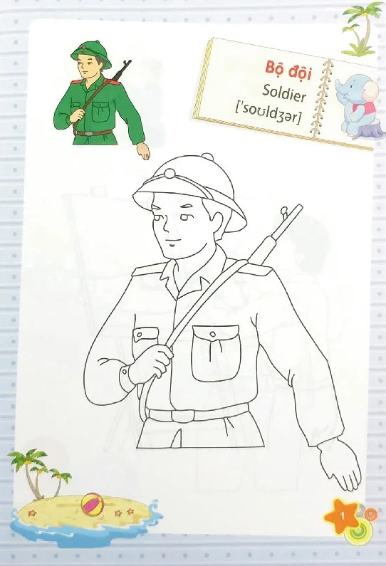 tập tô màu mẫu giáo - chủ đề nghề nghiệp (2022)