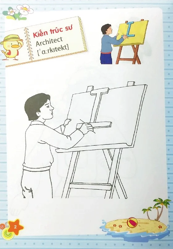 tập tô màu mẫu giáo - chủ đề nghề nghiệp (2022)