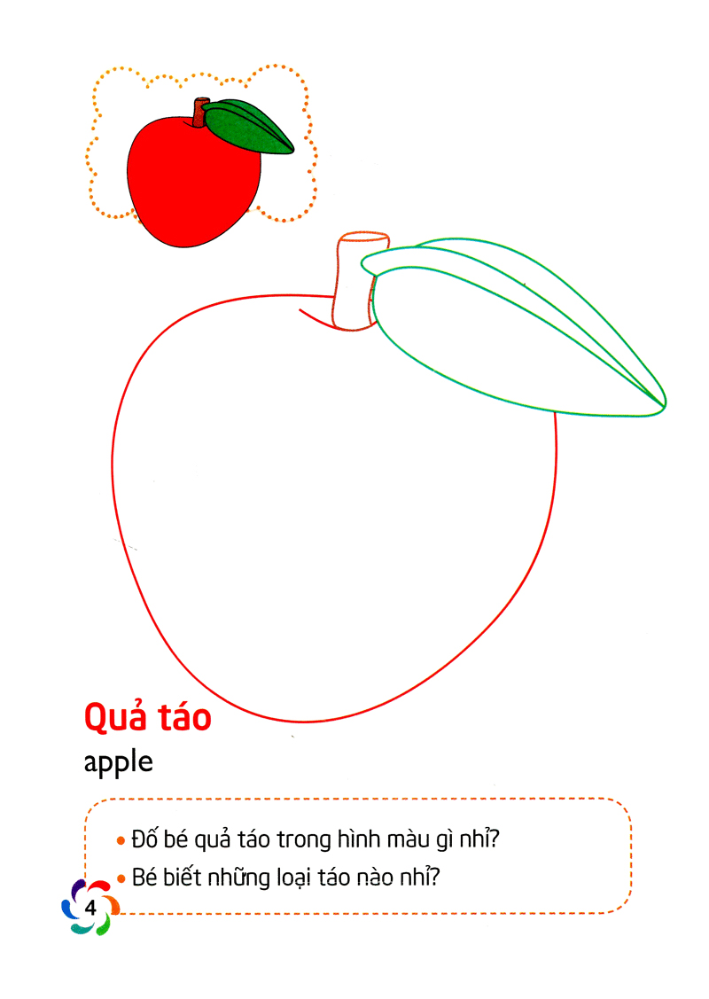 tập tô màu và nhận biết thế giới xung quanh - các loại quả