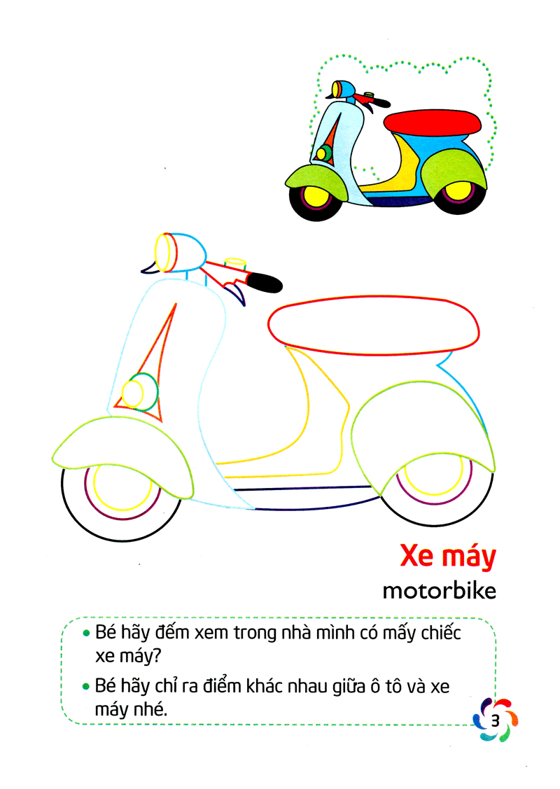 tập tô màu và nhận biết thế giới xung quanh - các phương tiện giao thông