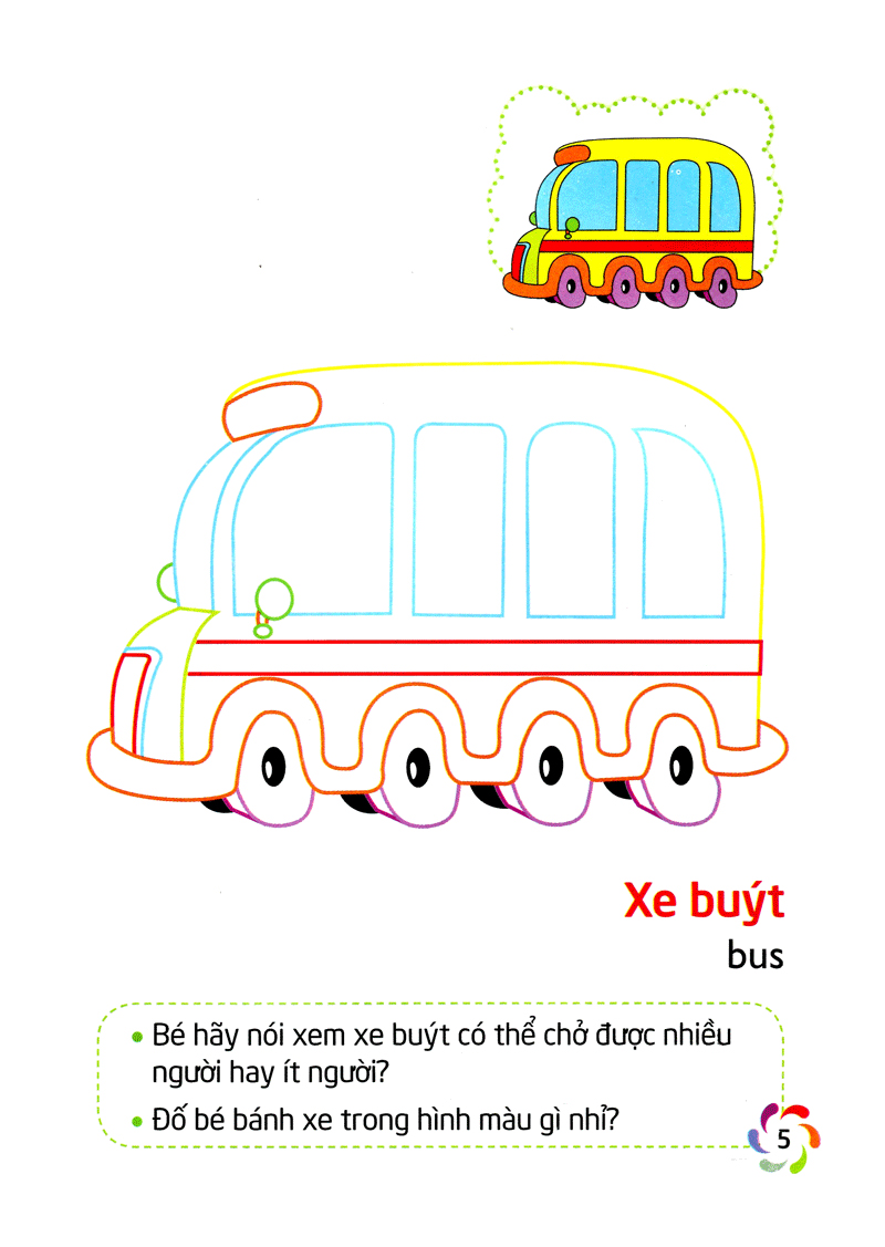 tập tô màu và nhận biết thế giới xung quanh - các phương tiện giao thông