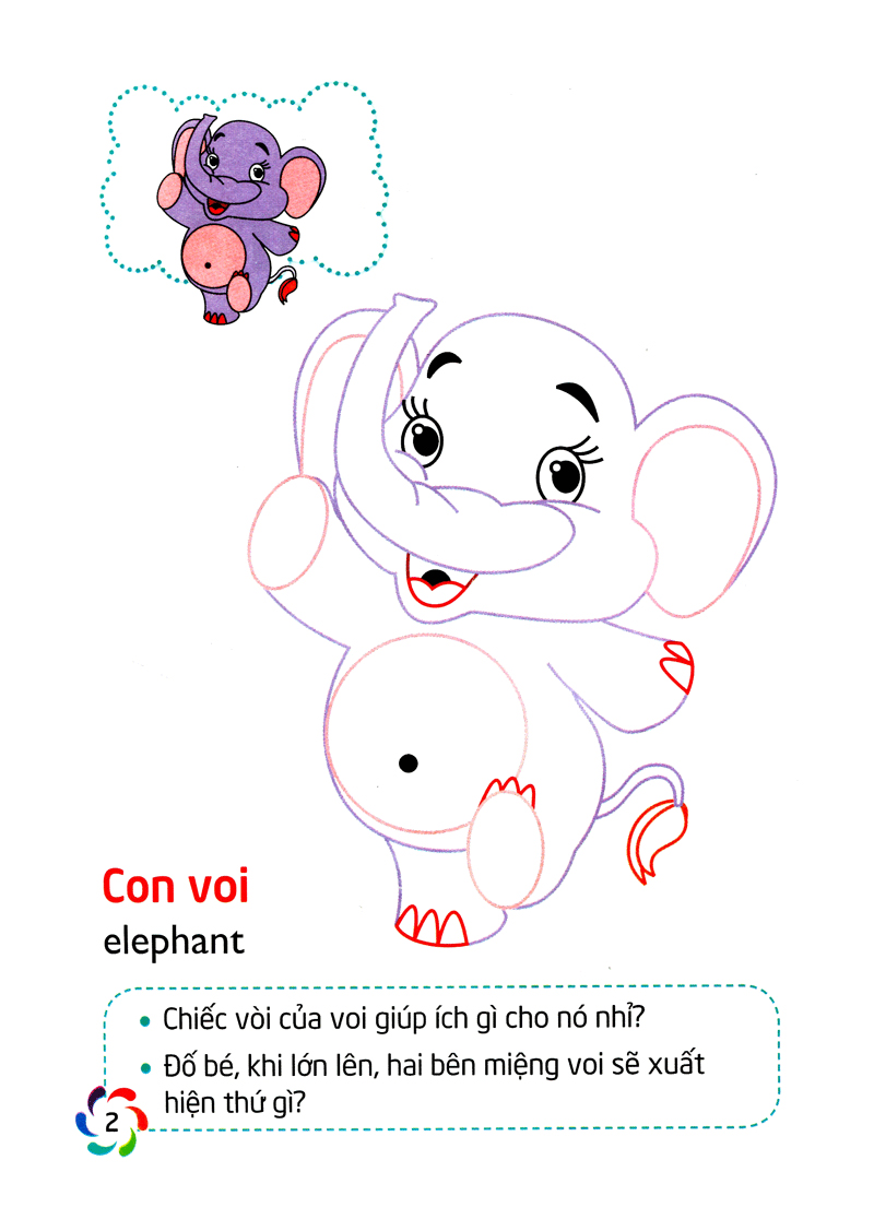 tập tô màu và nhận biết thế giới xung quanh - động vật hoang dã