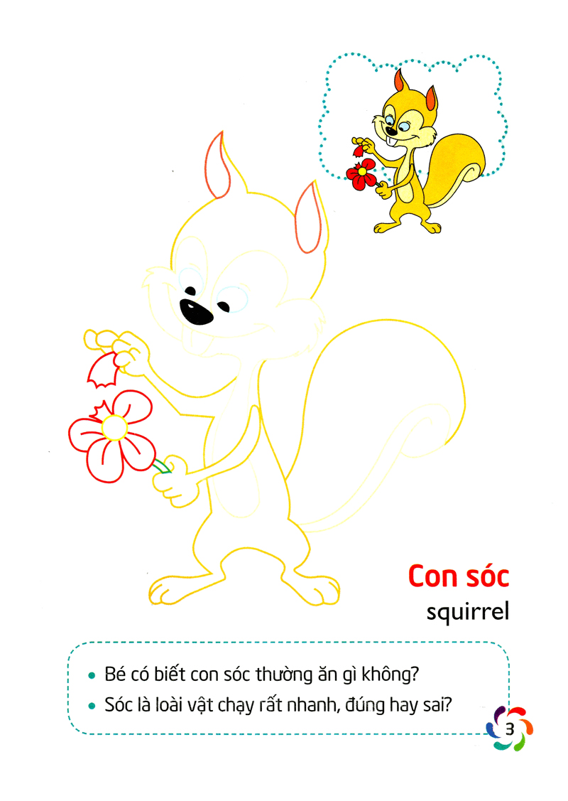 tập tô màu và nhận biết thế giới xung quanh - động vật hoang dã