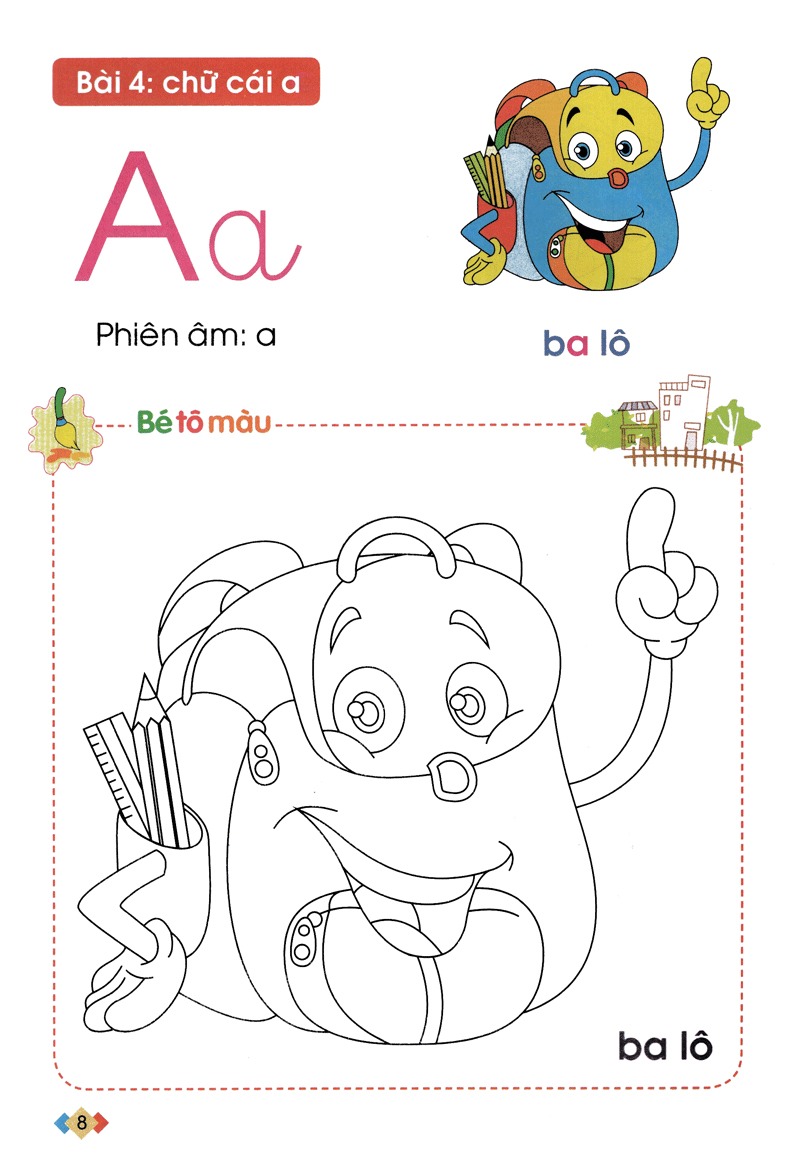 tập tô và làm quen với chữ cái - dành cho trẻ từ 5-6 tuổi - tập 1 (tái bản 2024)