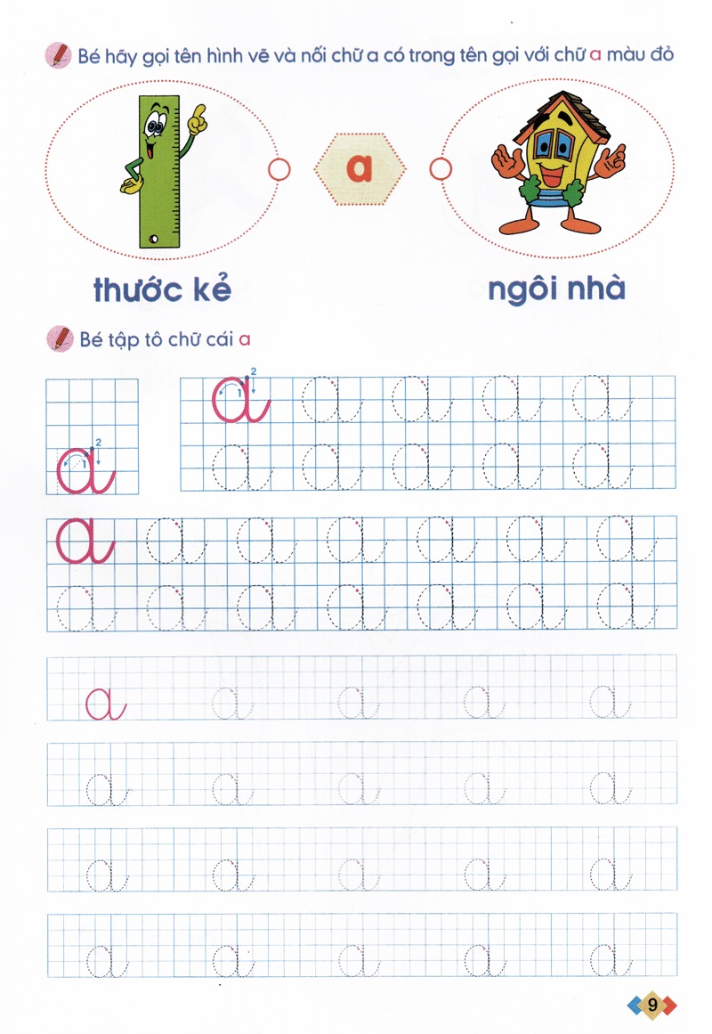 tập tô và làm quen với chữ cái - dành cho trẻ từ 5-6 tuổi - tập 1 (tái bản 2024)