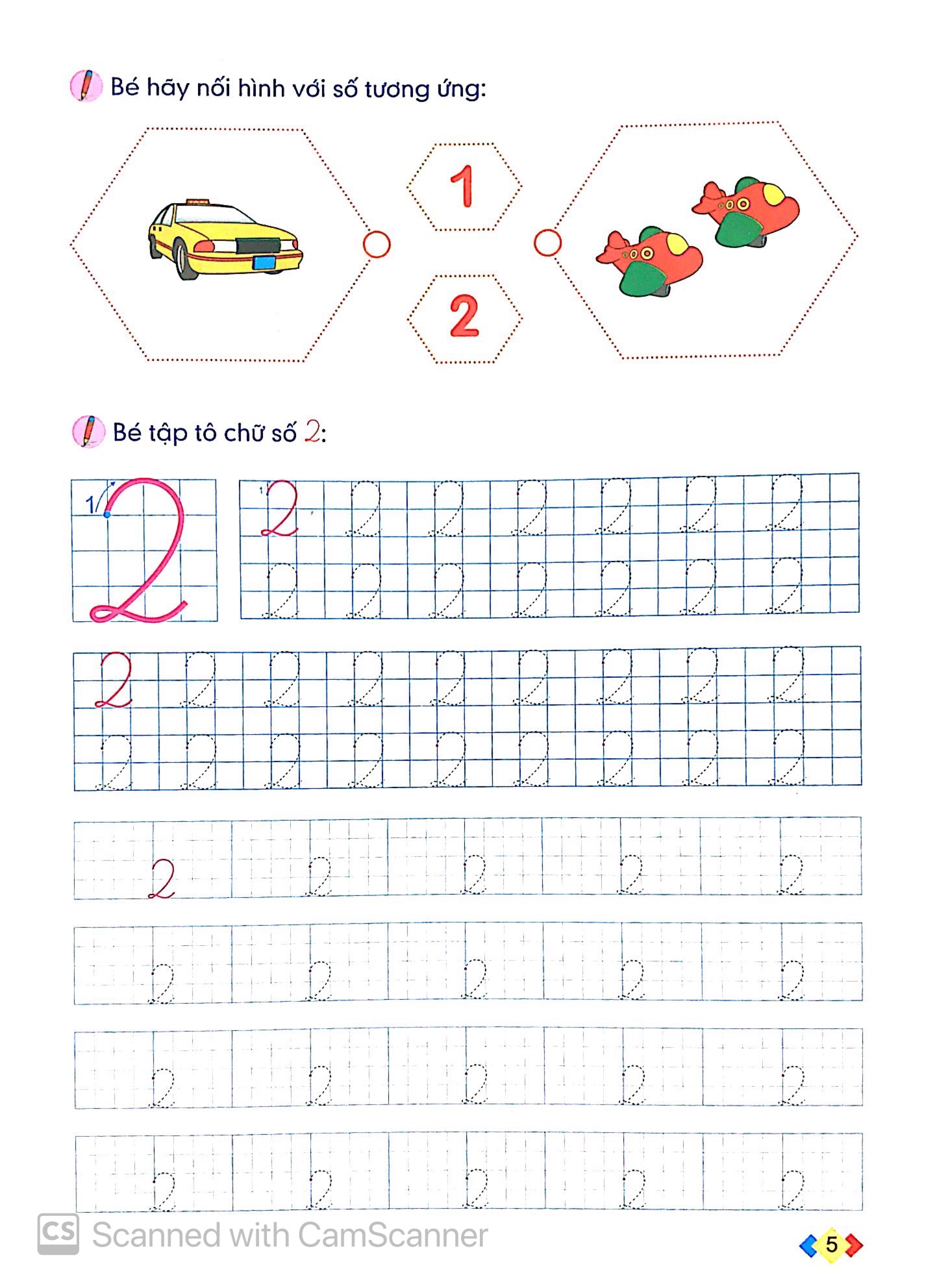 tập tô và làm quen với chữ số