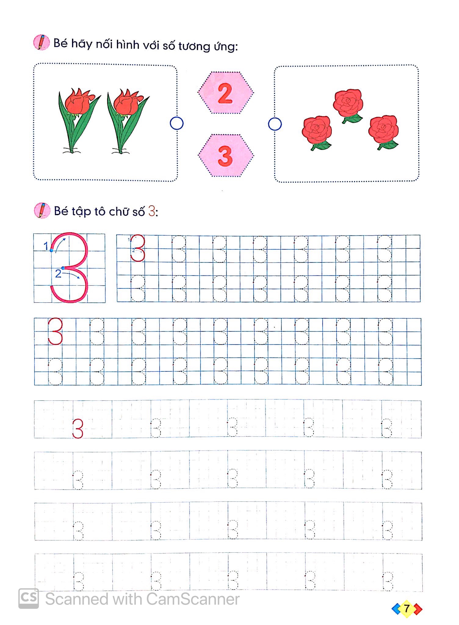 tập tô và làm quen với chữ số