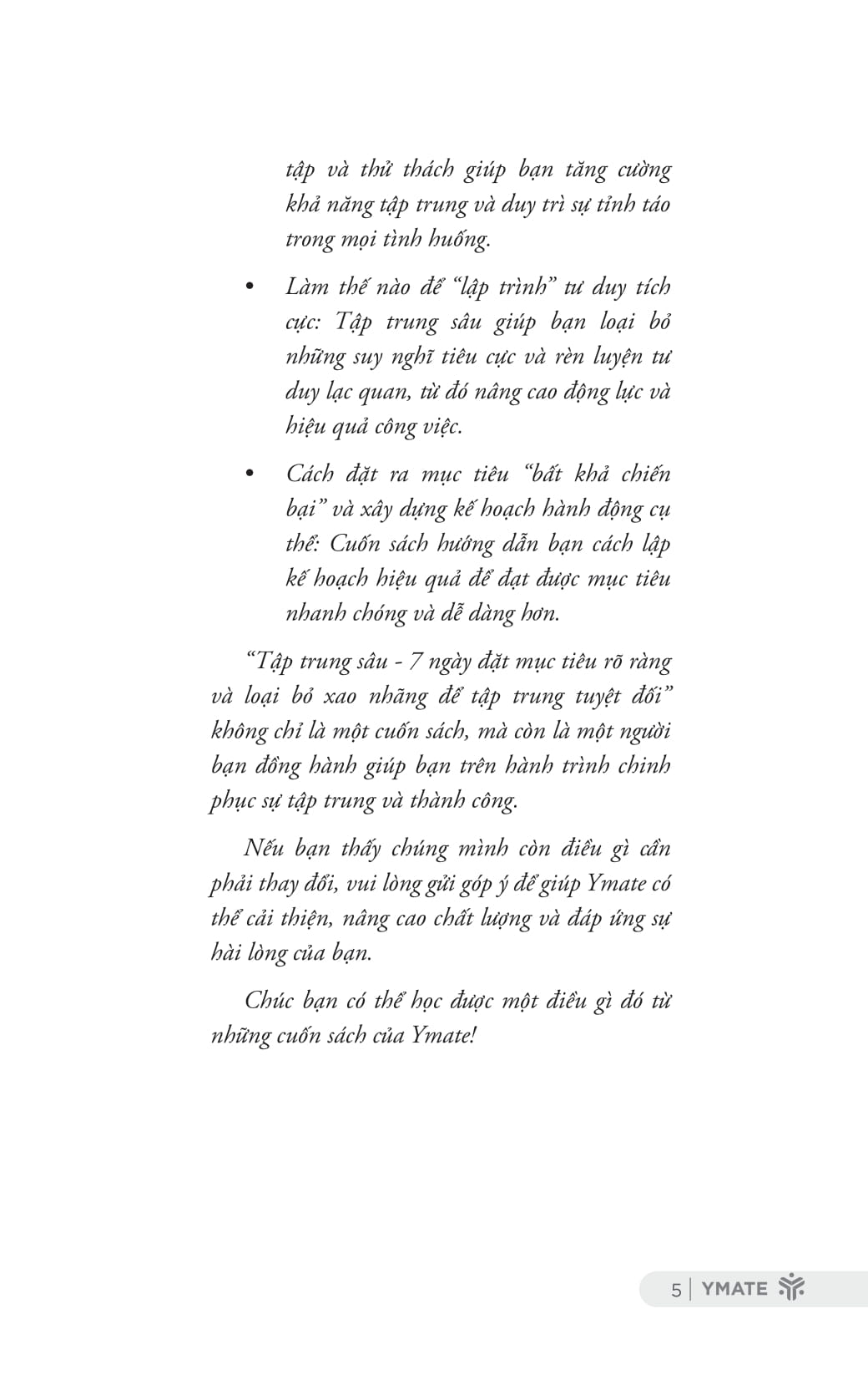 tập trung sâu - 7 ngày đặt mục tiêu rõ ràng và loại bỏ xao nhãng để tập trung tuyệt đối