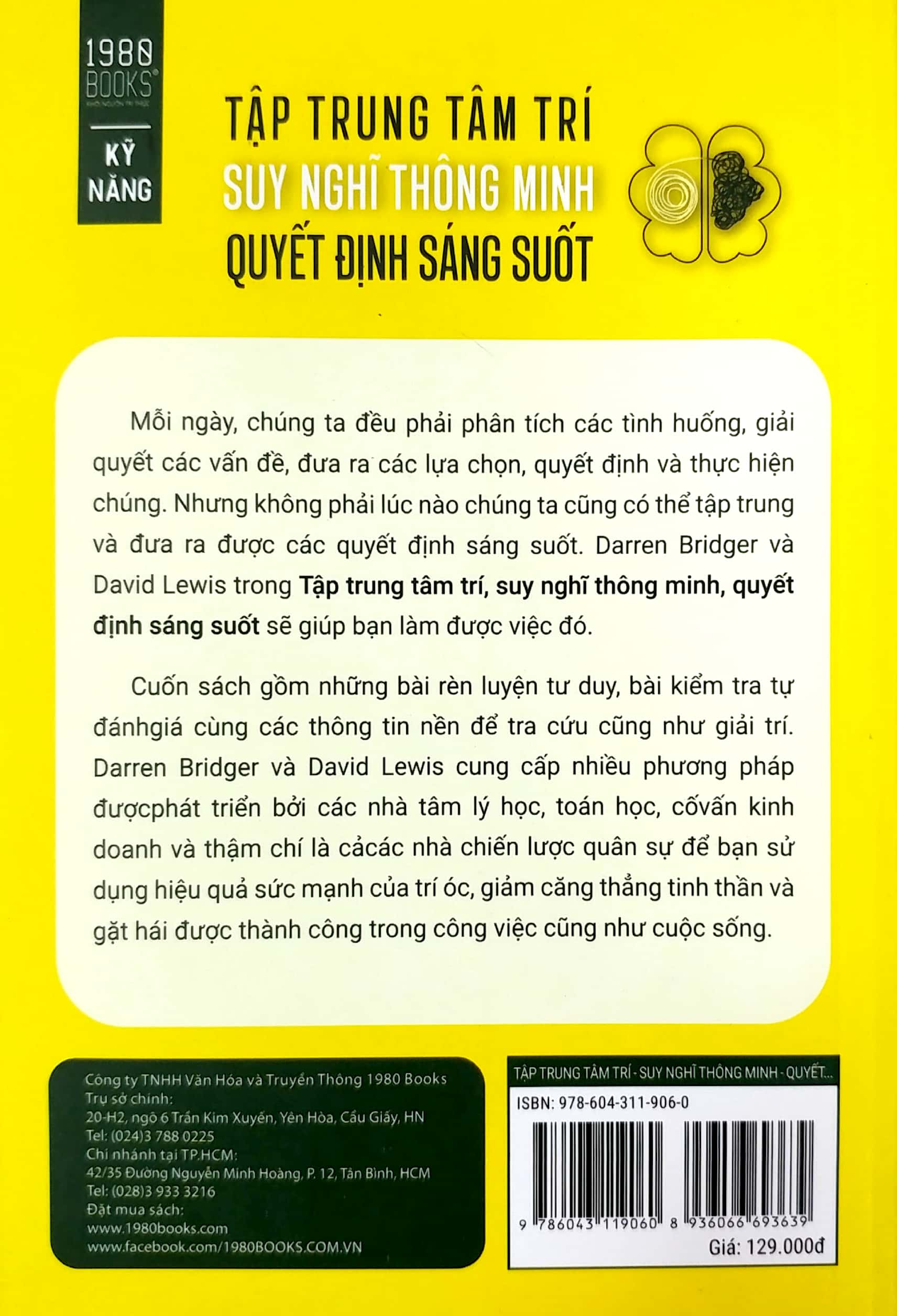 tập trung tâm trí, suy nghĩ thông minh, quyết định sáng suốt