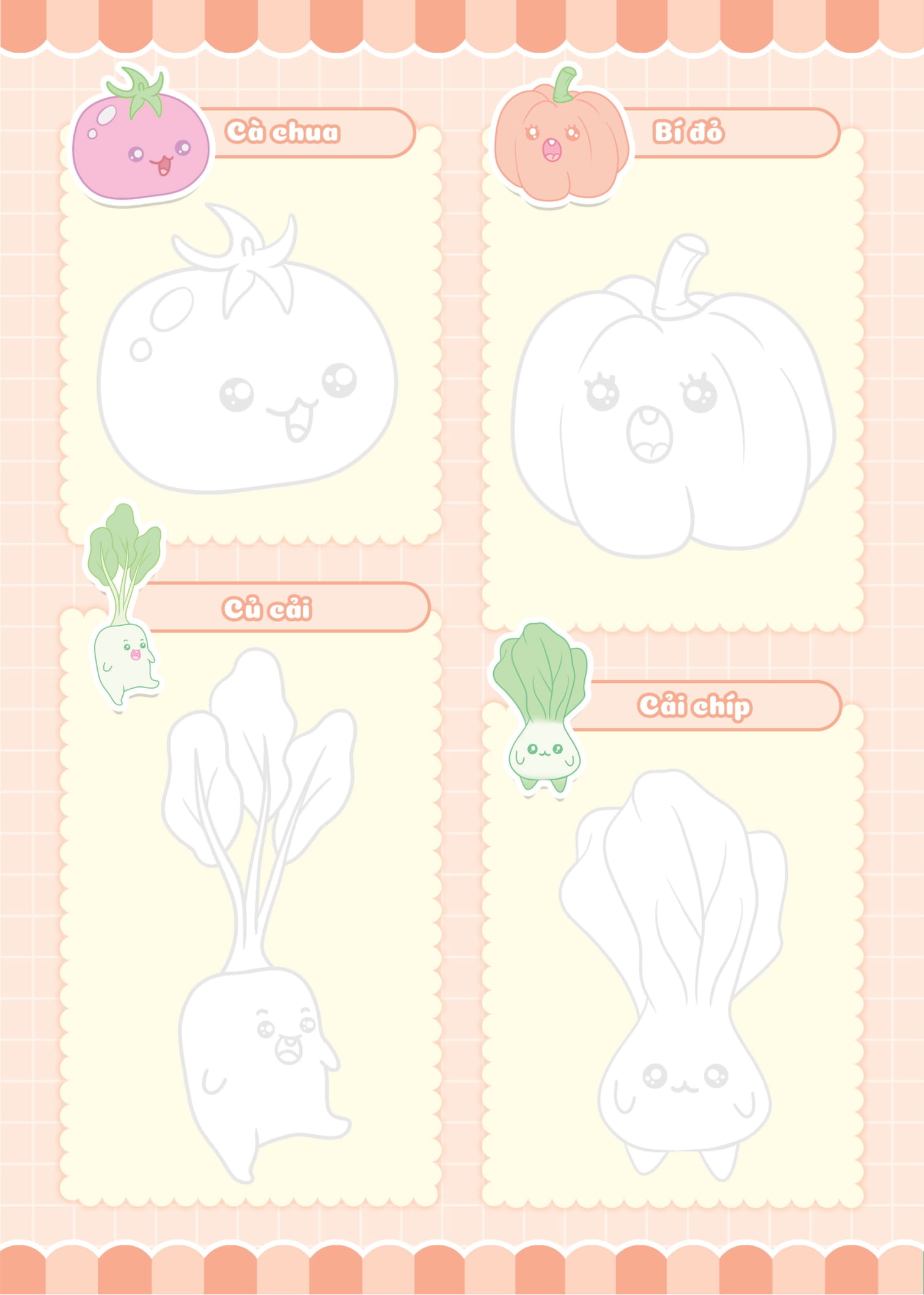 tập vẽ theo nét - khu vườn rau củ