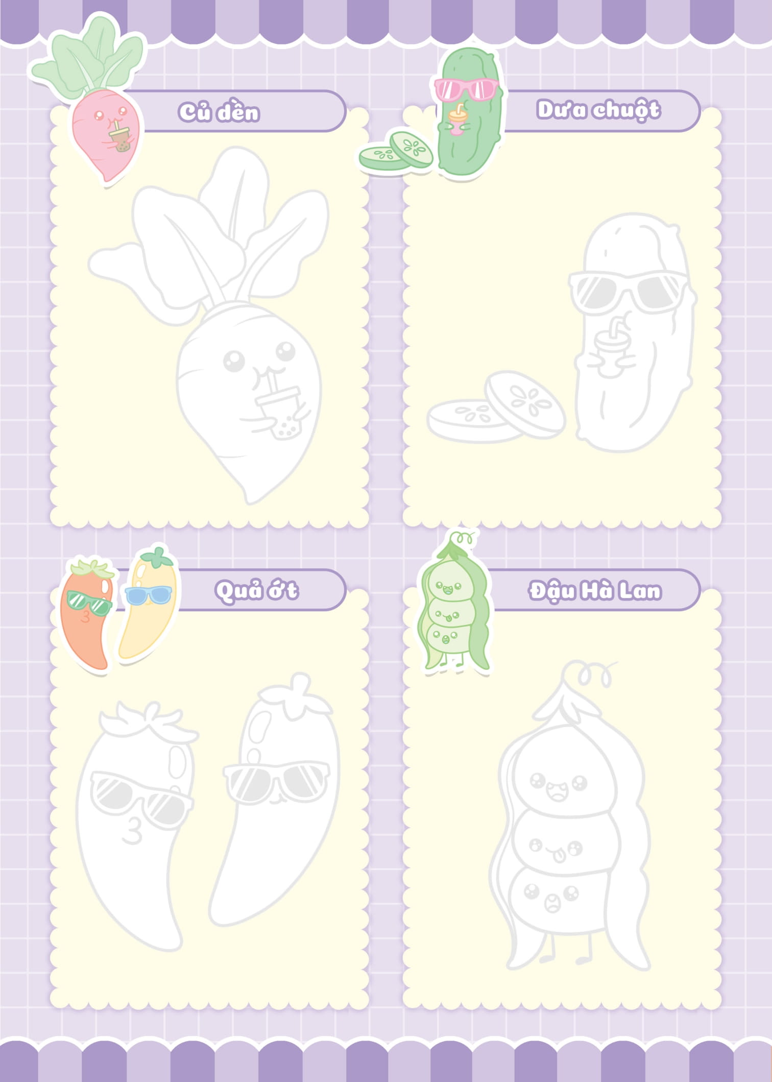 tập vẽ theo nét - khu vườn rau củ