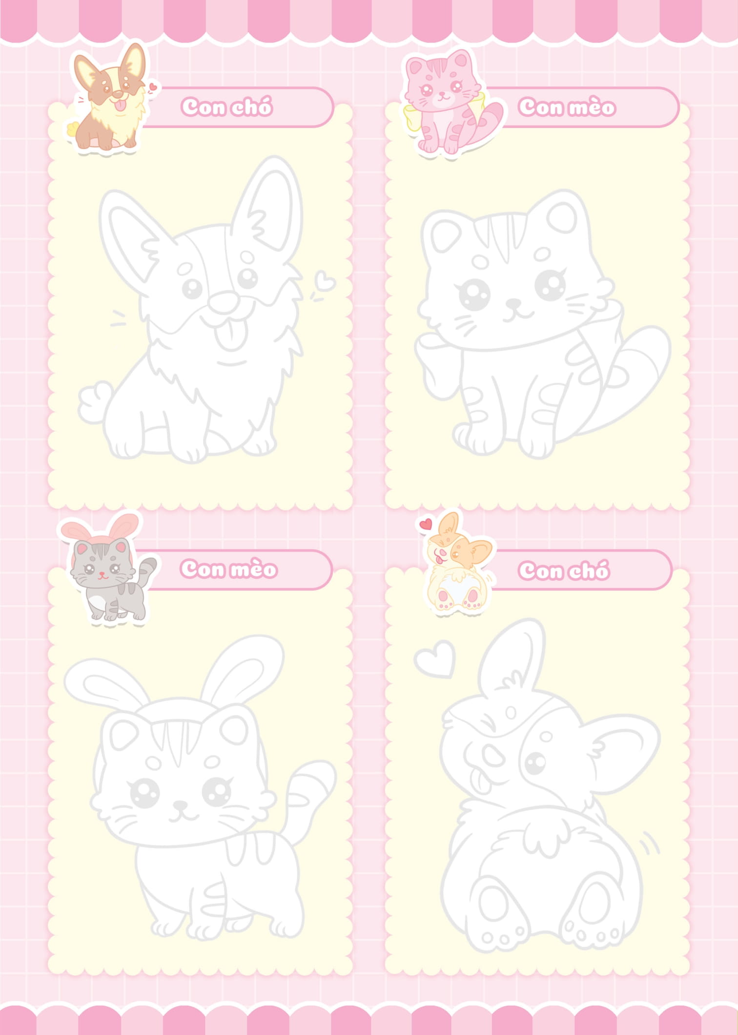 tập vẽ theo nét - vật nuôi đáng yêu