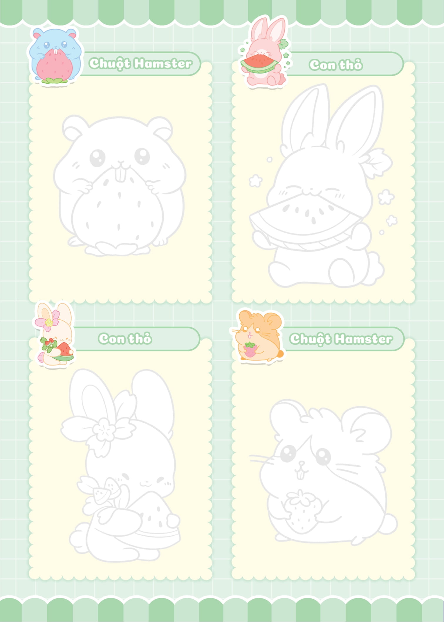 tập vẽ theo nét - vật nuôi đáng yêu