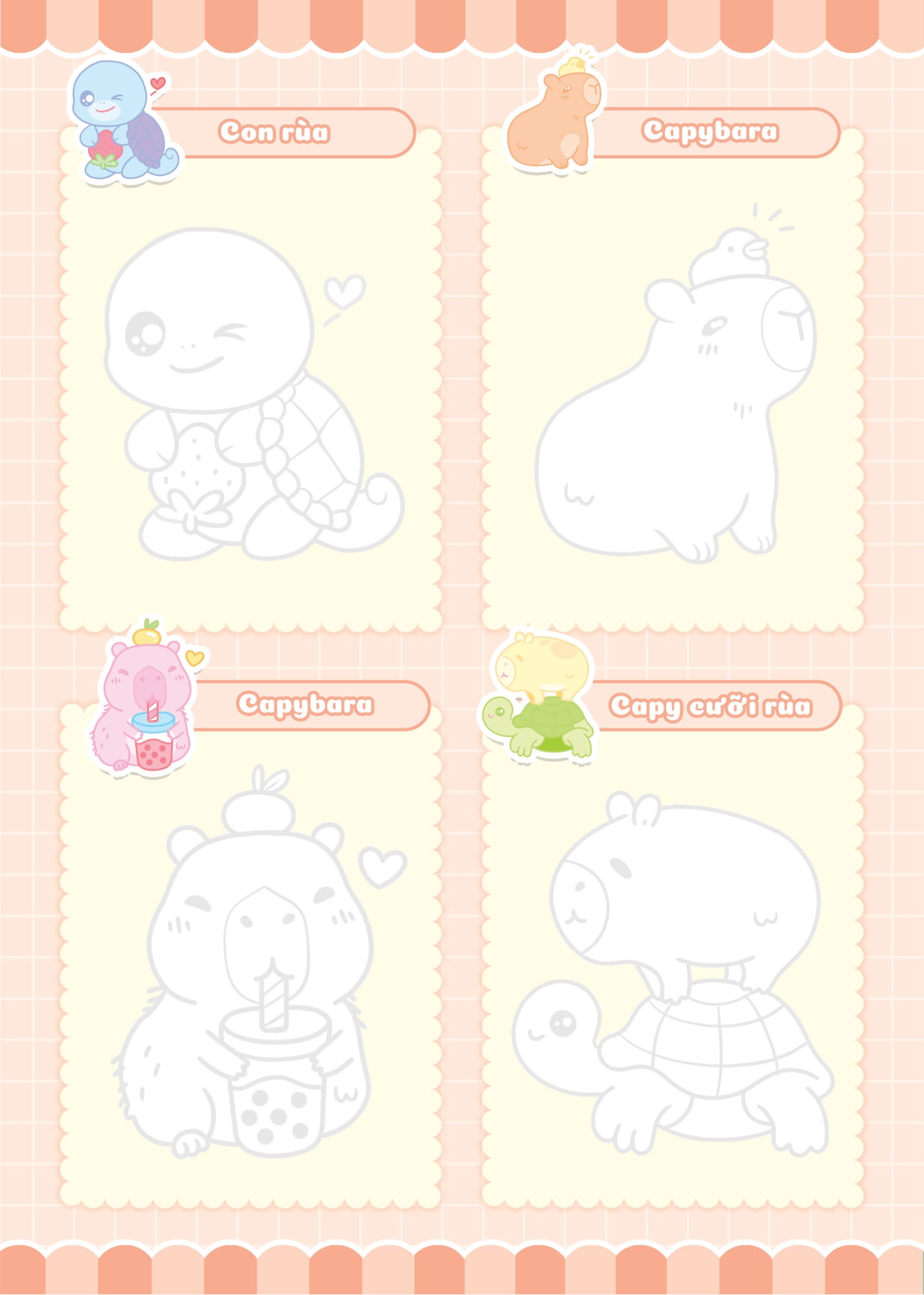 tập vẽ theo nét - vật nuôi đáng yêu