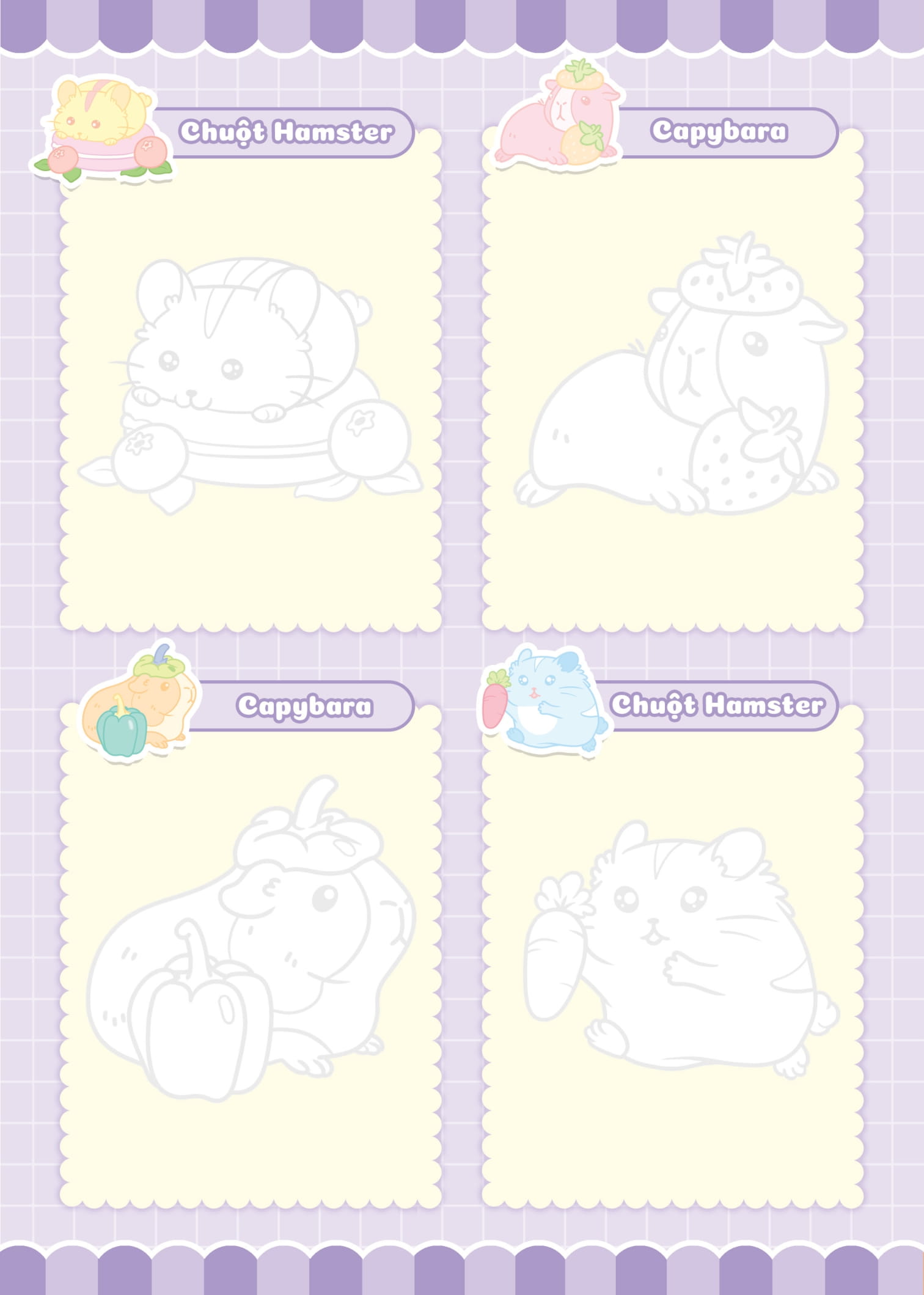 tập vẽ theo nét - vật nuôi đáng yêu