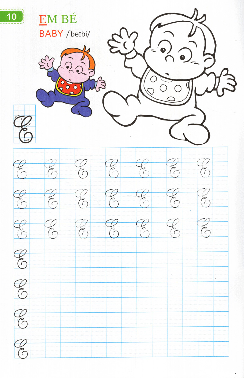 tập viết chữ đẹp & tô màu - kiểu chữ hoa (khổ nhỏ)