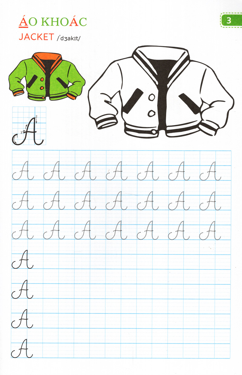 tập viết chữ đẹp & tô màu - kiểu chữ hoa (khổ nhỏ)