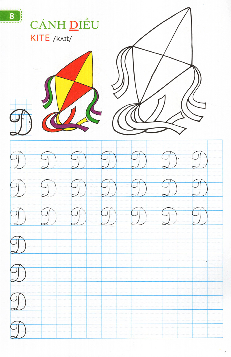 tập viết chữ đẹp & tô màu - kiểu chữ hoa (khổ nhỏ)