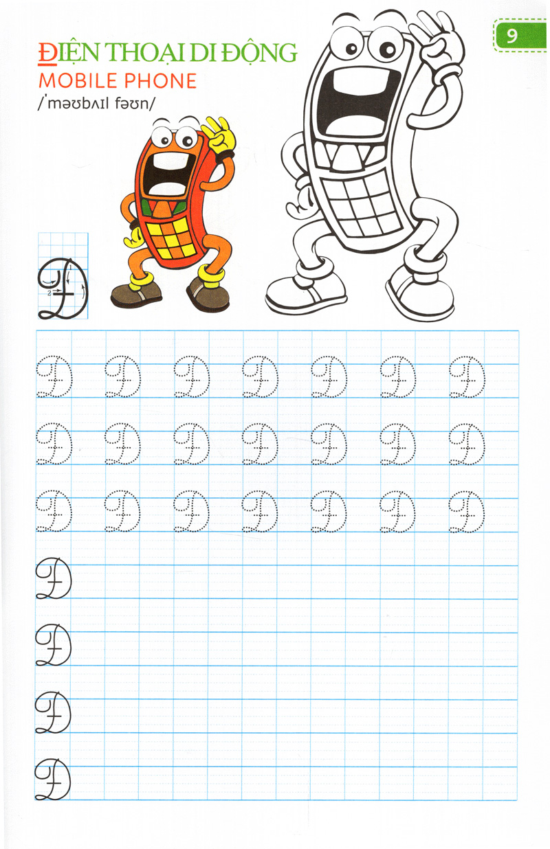 tập viết chữ đẹp & tô màu - kiểu chữ hoa (khổ nhỏ)