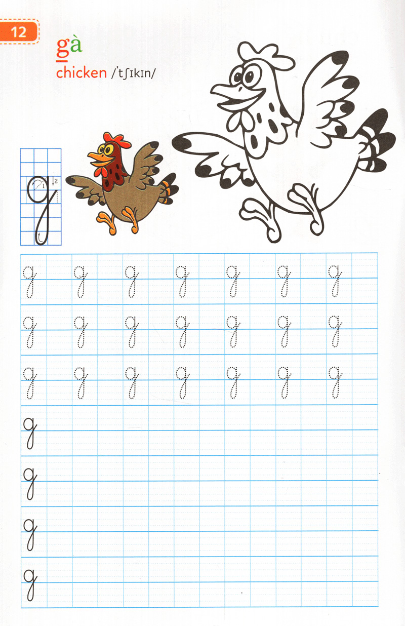 tập viết chữ đẹp & tô màu - kiểu chữ thường (khổ nhỏ)