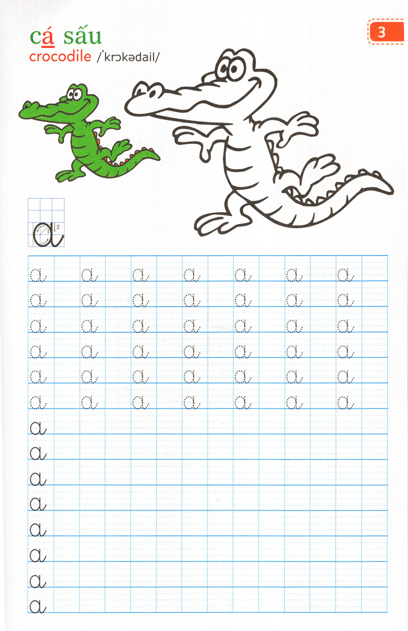 tập viết chữ đẹp & tô màu - kiểu chữ thường (khổ nhỏ)