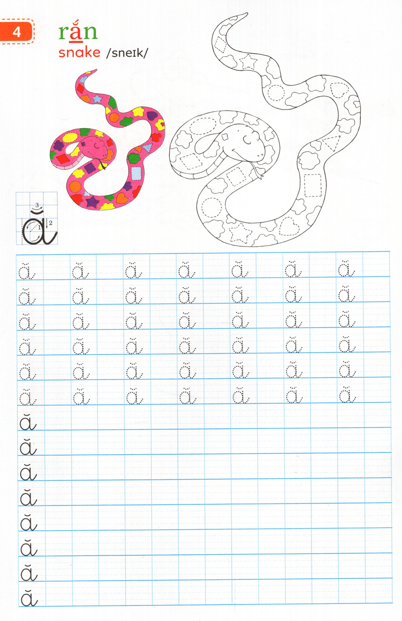 tập viết chữ đẹp & tô màu - kiểu chữ thường (khổ nhỏ)