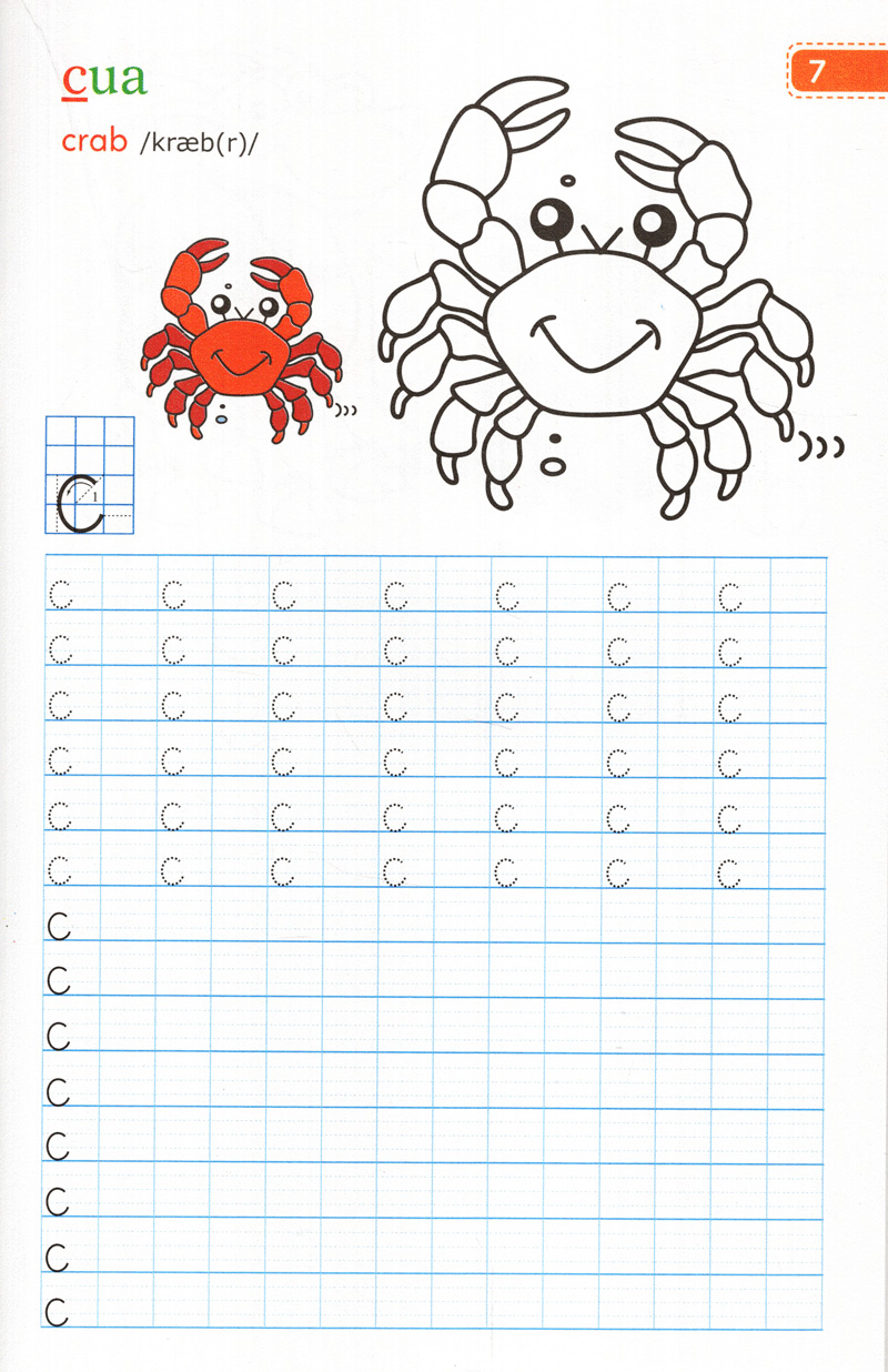 tập viết chữ đẹp & tô màu - kiểu chữ thường (khổ nhỏ)