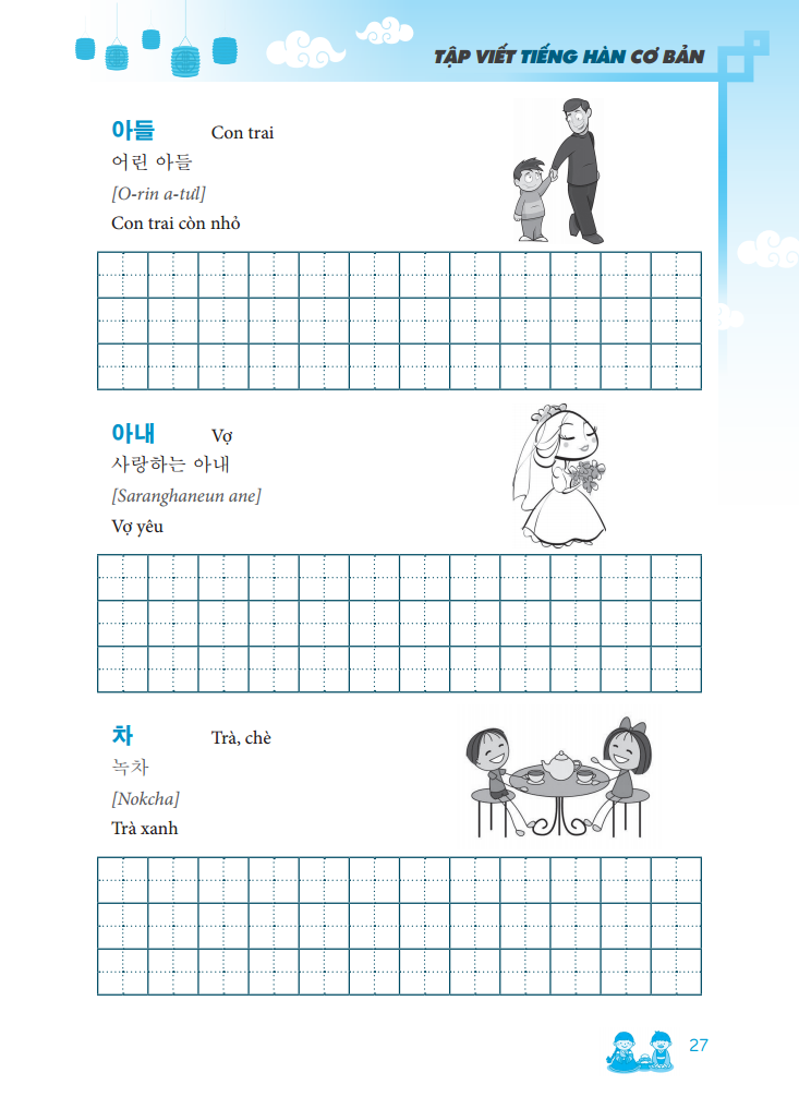 tập viết tiếng hàn cơ bản