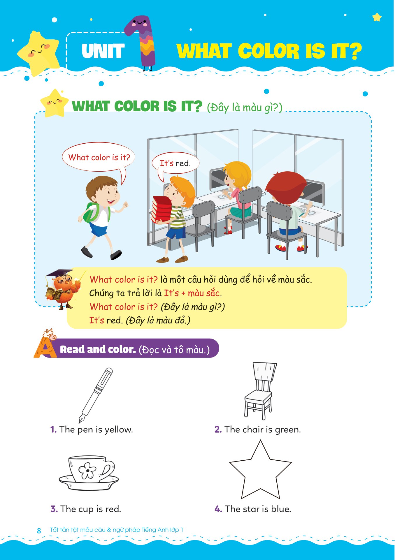 tất tần tật mẫu câu và ngữ pháp tiếng anh lớp 1