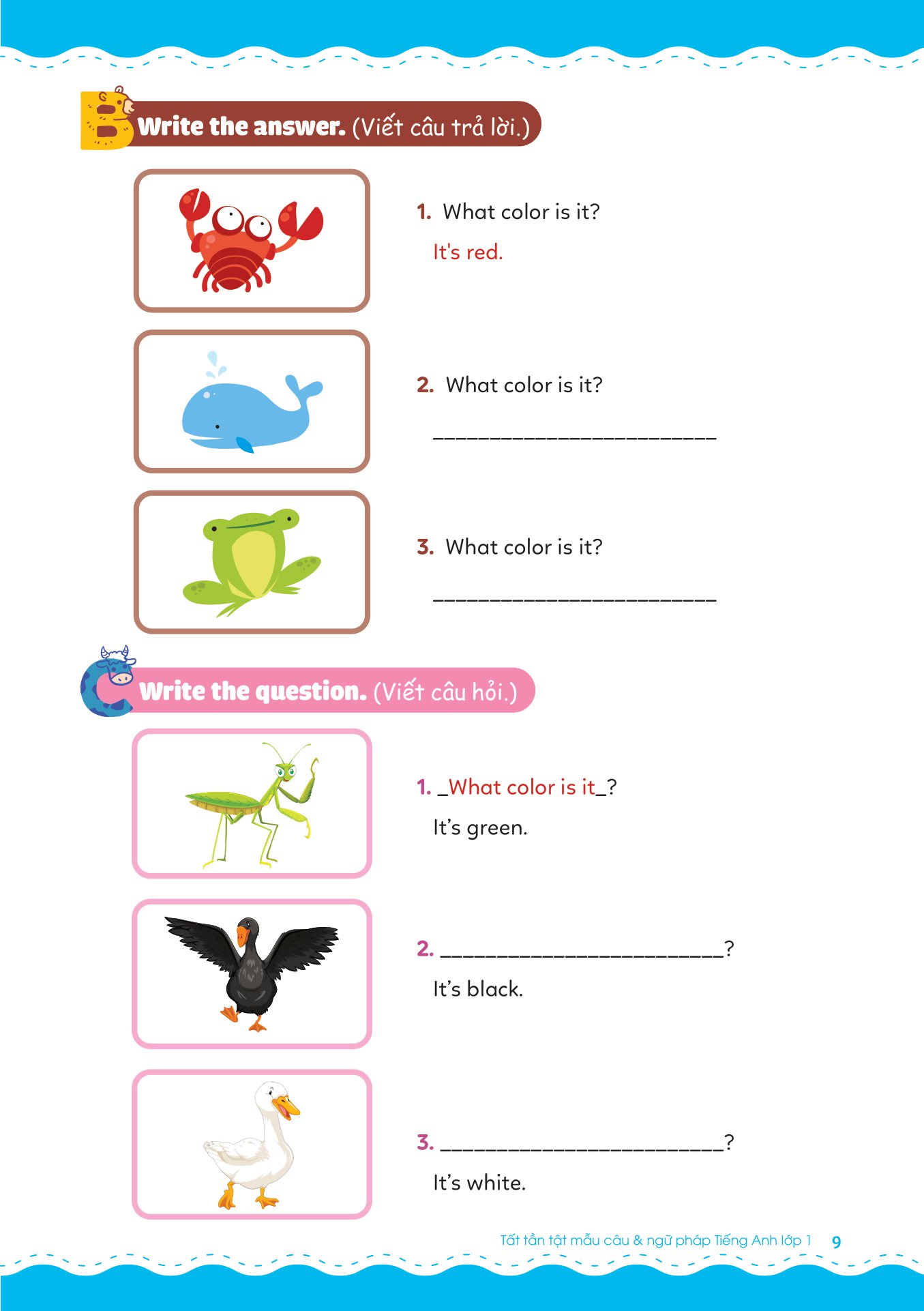 tất tần tật mẫu câu và ngữ pháp tiếng anh lớp 1