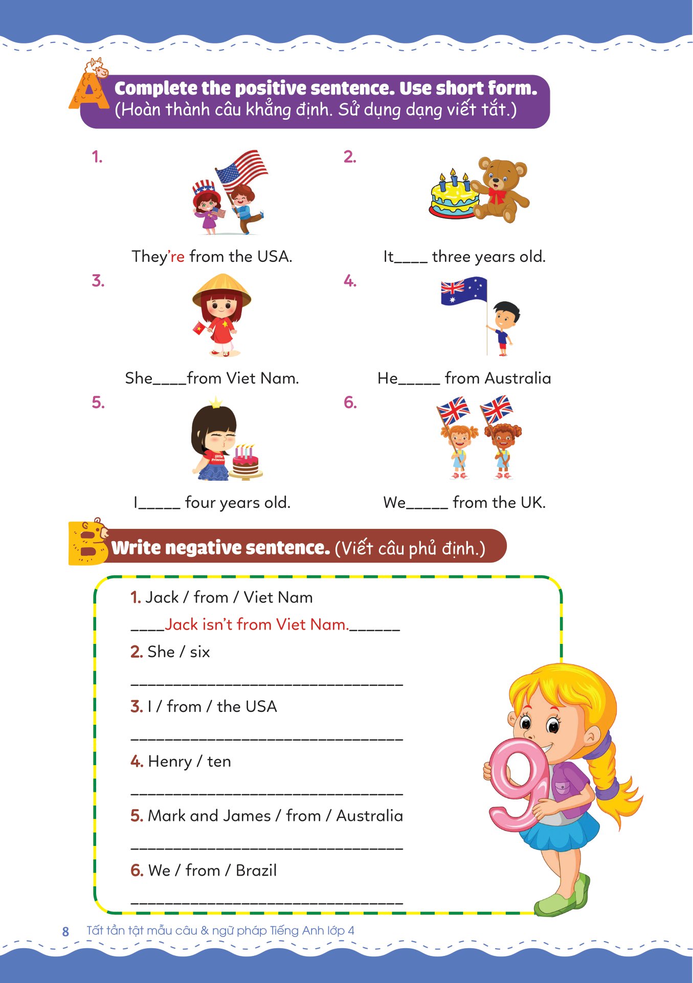 tất tần tật mẫu câu và ngữ pháp tiếng anh lớp 4