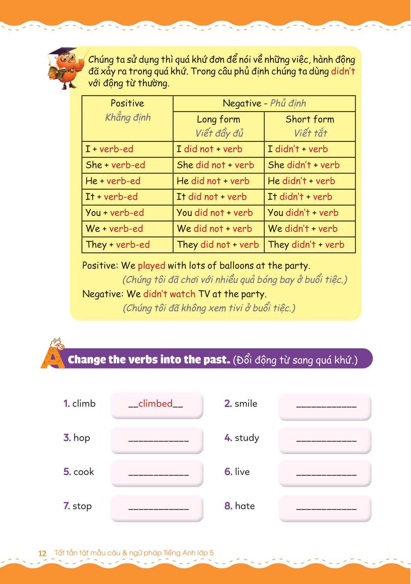 tất tần tật mẫu câu và ngữ pháp tiếng anh lớp 5