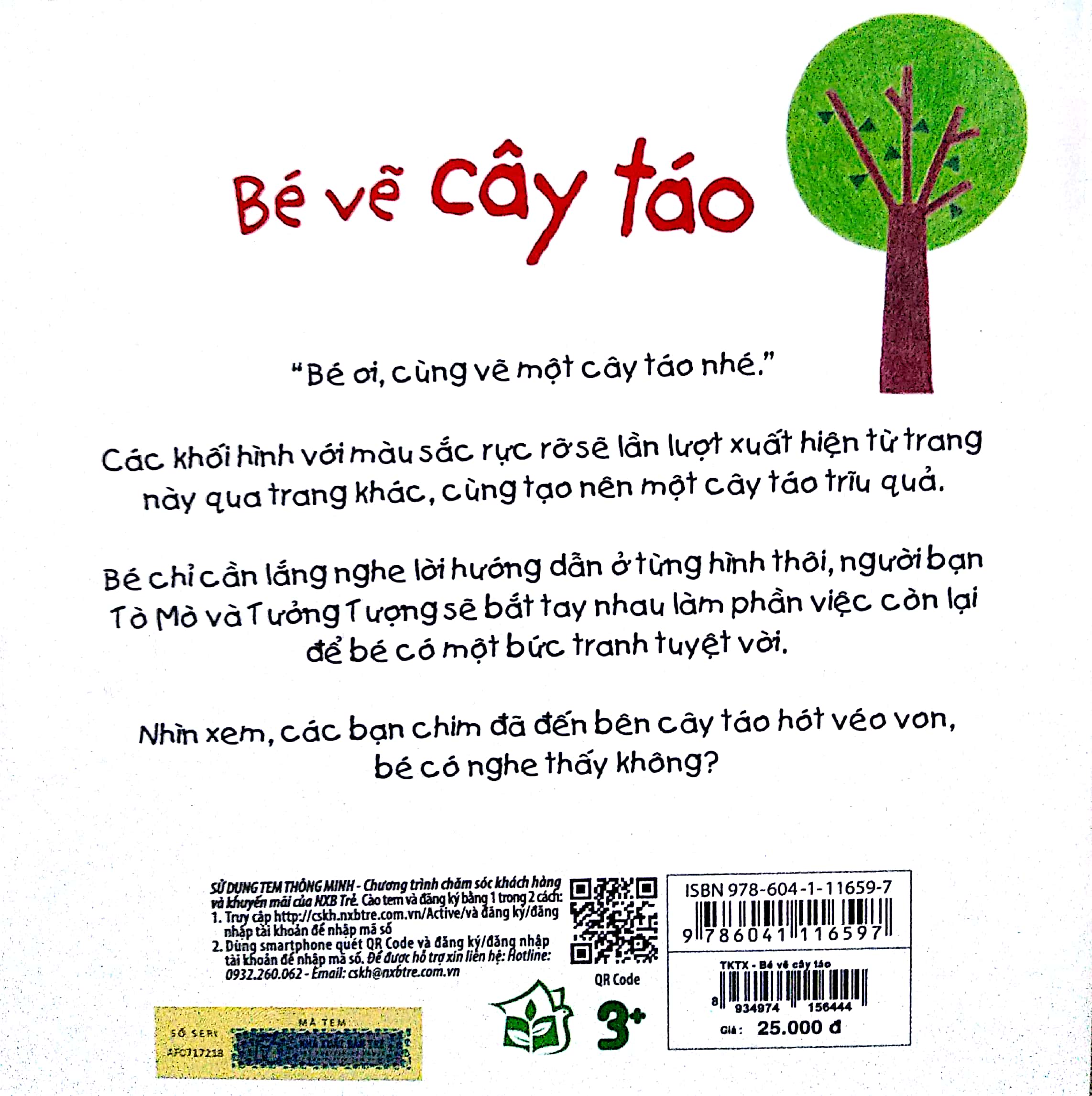 tay khéo tay xinh - bé vẽ cây táo (sách in mực thiên nhiên)