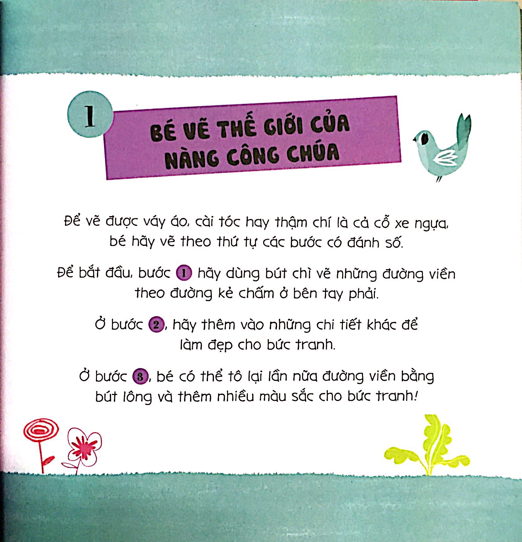 tay khéo tay xinh - bé vẽ công chúa (sách in mực thiên nhiên)