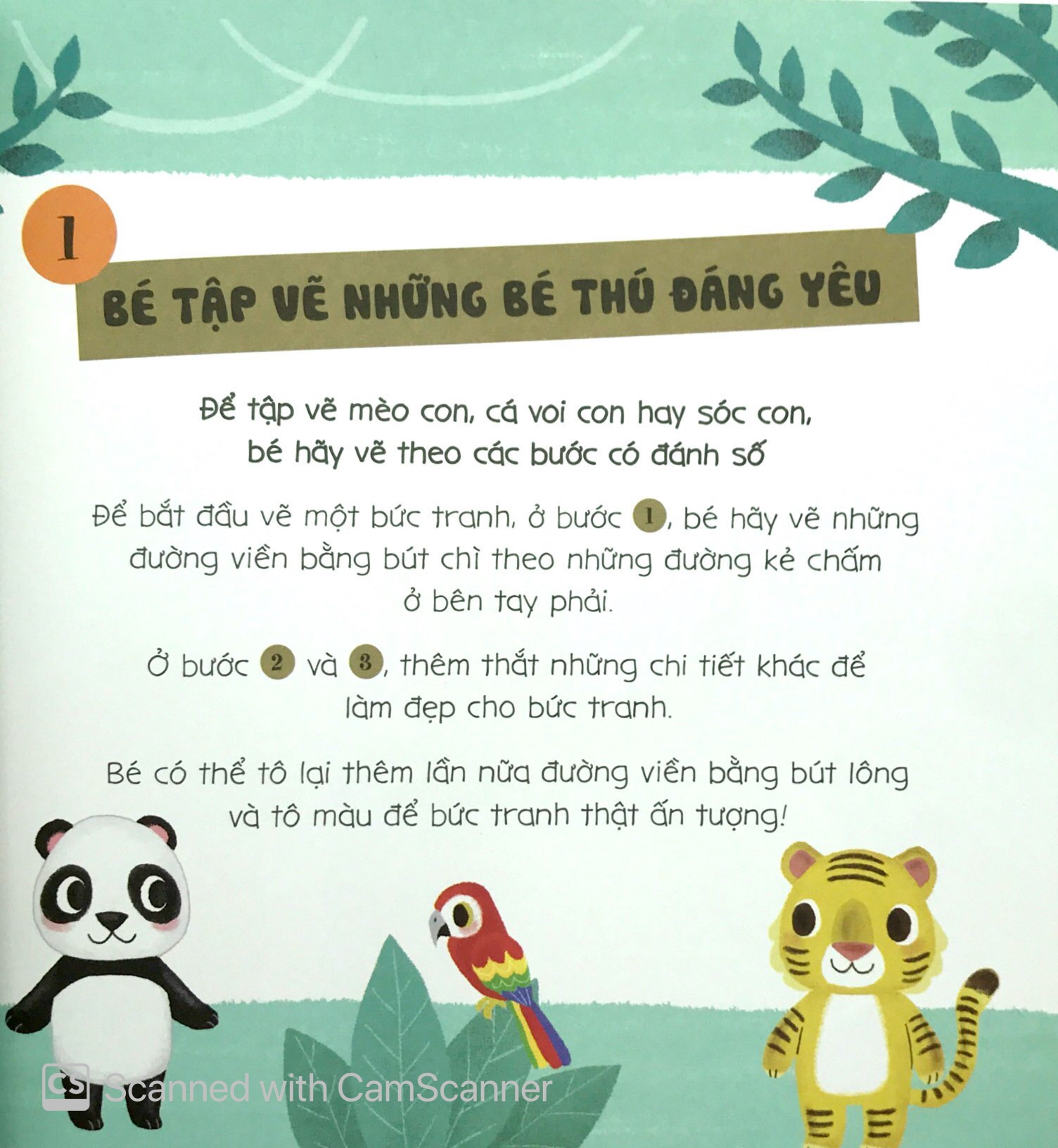 tay khéo tay xinh - bé vẽ thú non (sách in mực thiên nhiên)