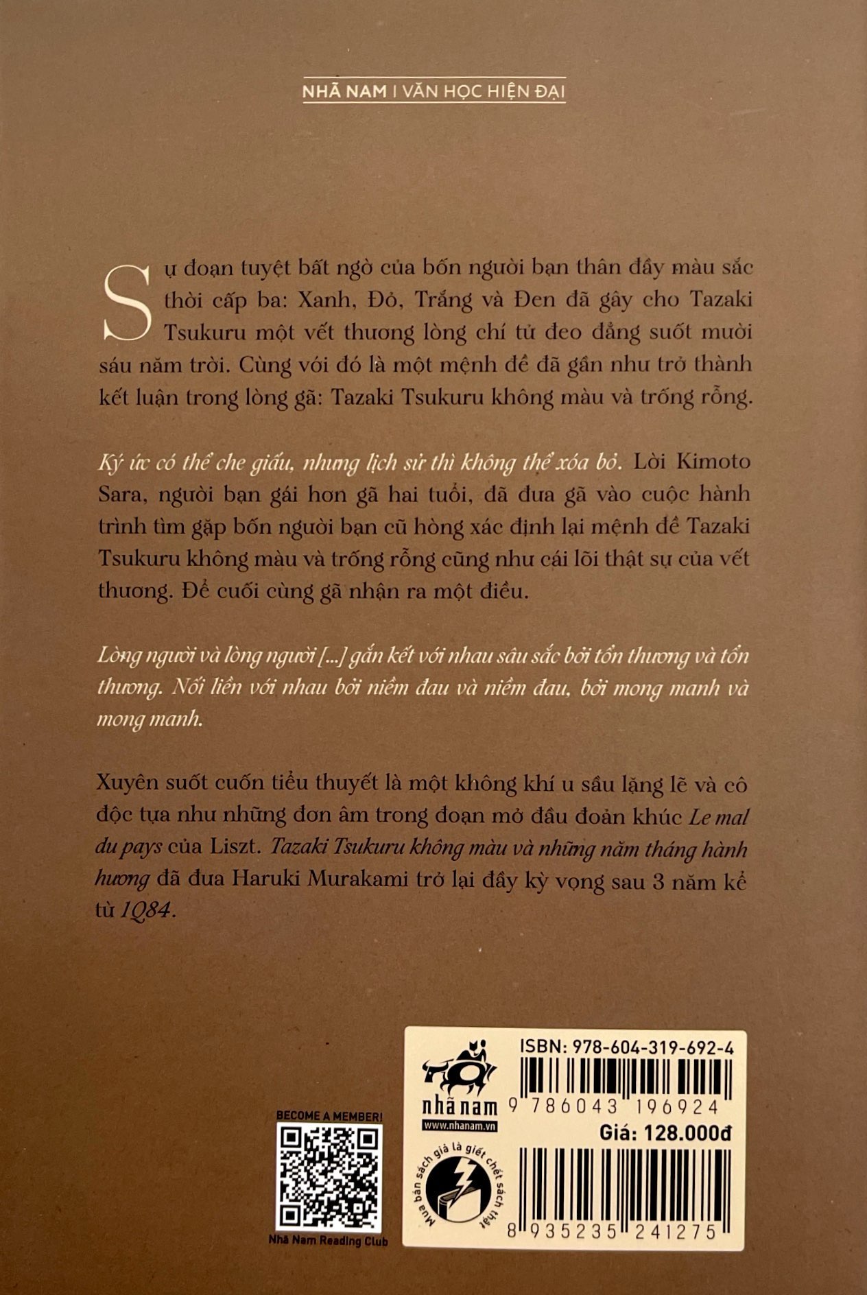 tazaki tsukuru không màu và những năm tháng hành hương (tái bản 2024)