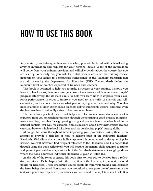 teaching mathematics in the secondary school (developing as a reflective secondary teacher)
