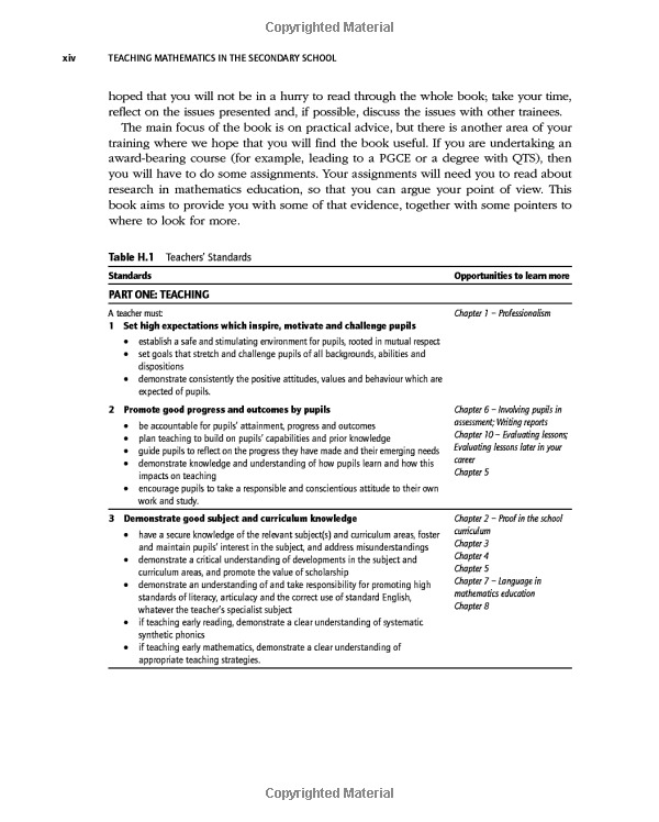 teaching mathematics in the secondary school (developing as a reflective secondary teacher)