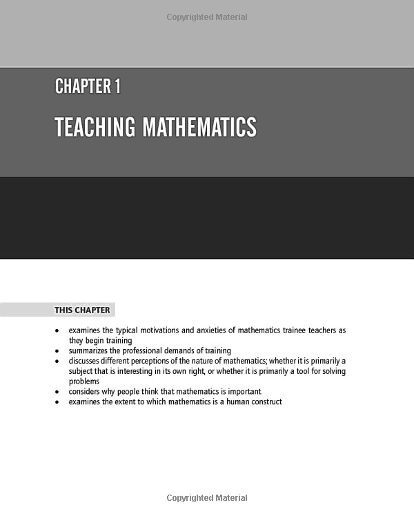teaching mathematics in the secondary school (developing as a reflective secondary teacher)
