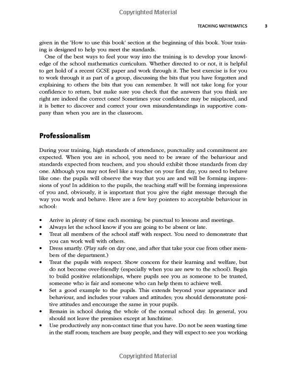 teaching mathematics in the secondary school (developing as a reflective secondary teacher)